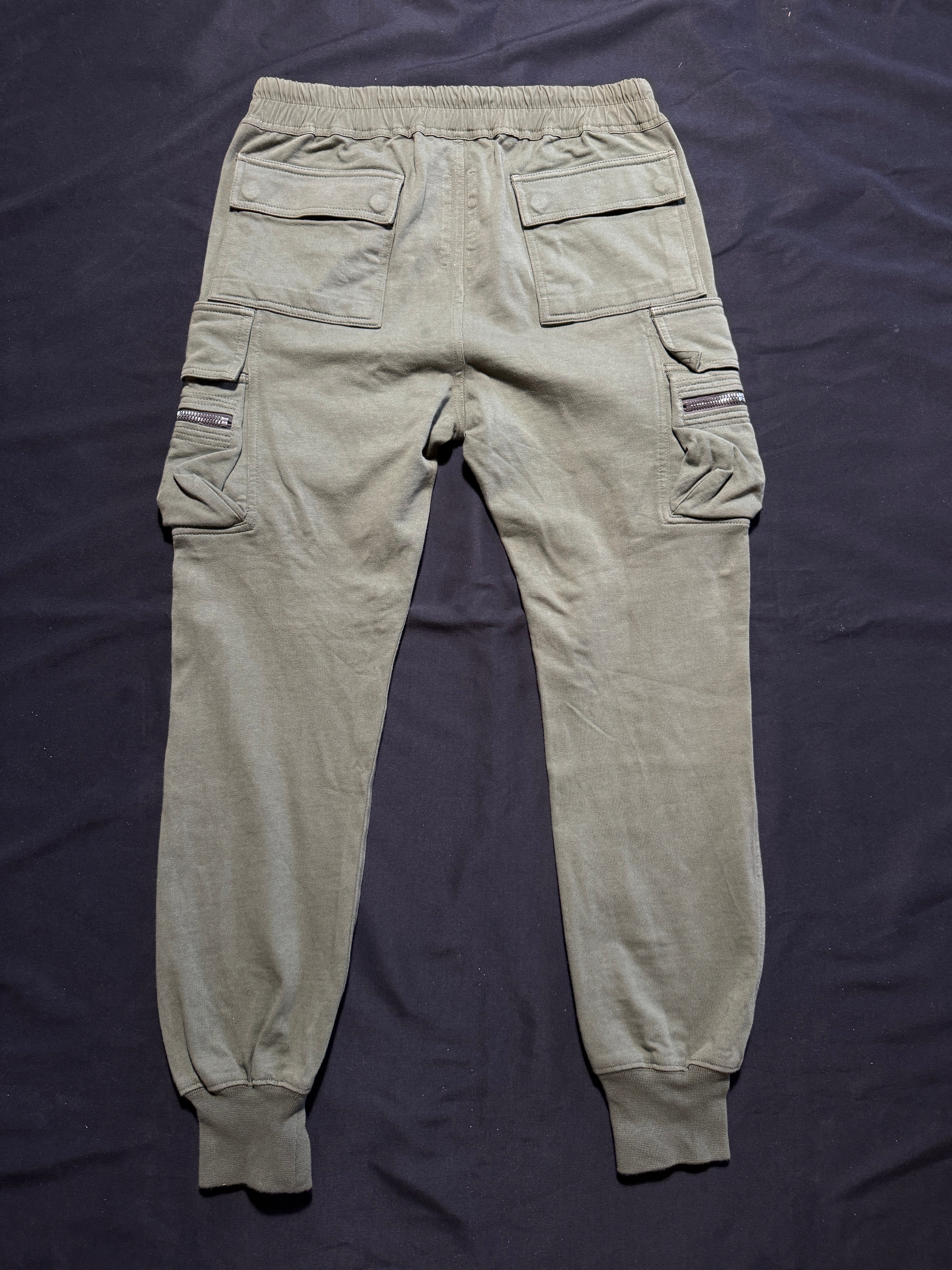 Rick Owens GETHSEMANE GREEN MASTADON CARGO SWEATPANTS