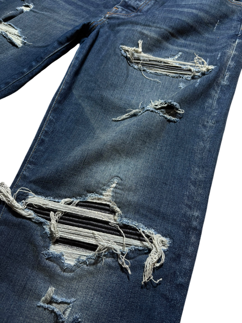 Amiri MX1 Blue Patch Black Jeans - Size 38