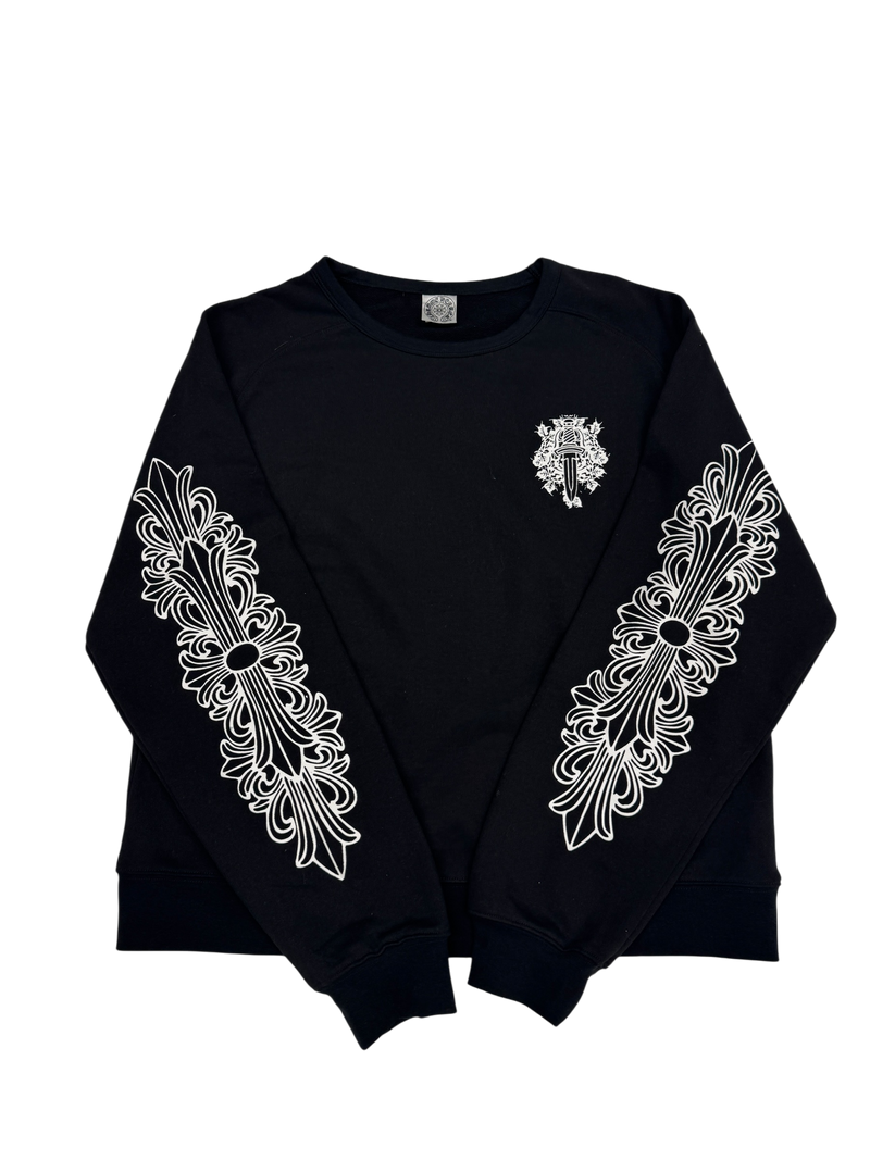Chrome Hearts Vintage Floral Sleeve Dagger Crewneck - Size Medium