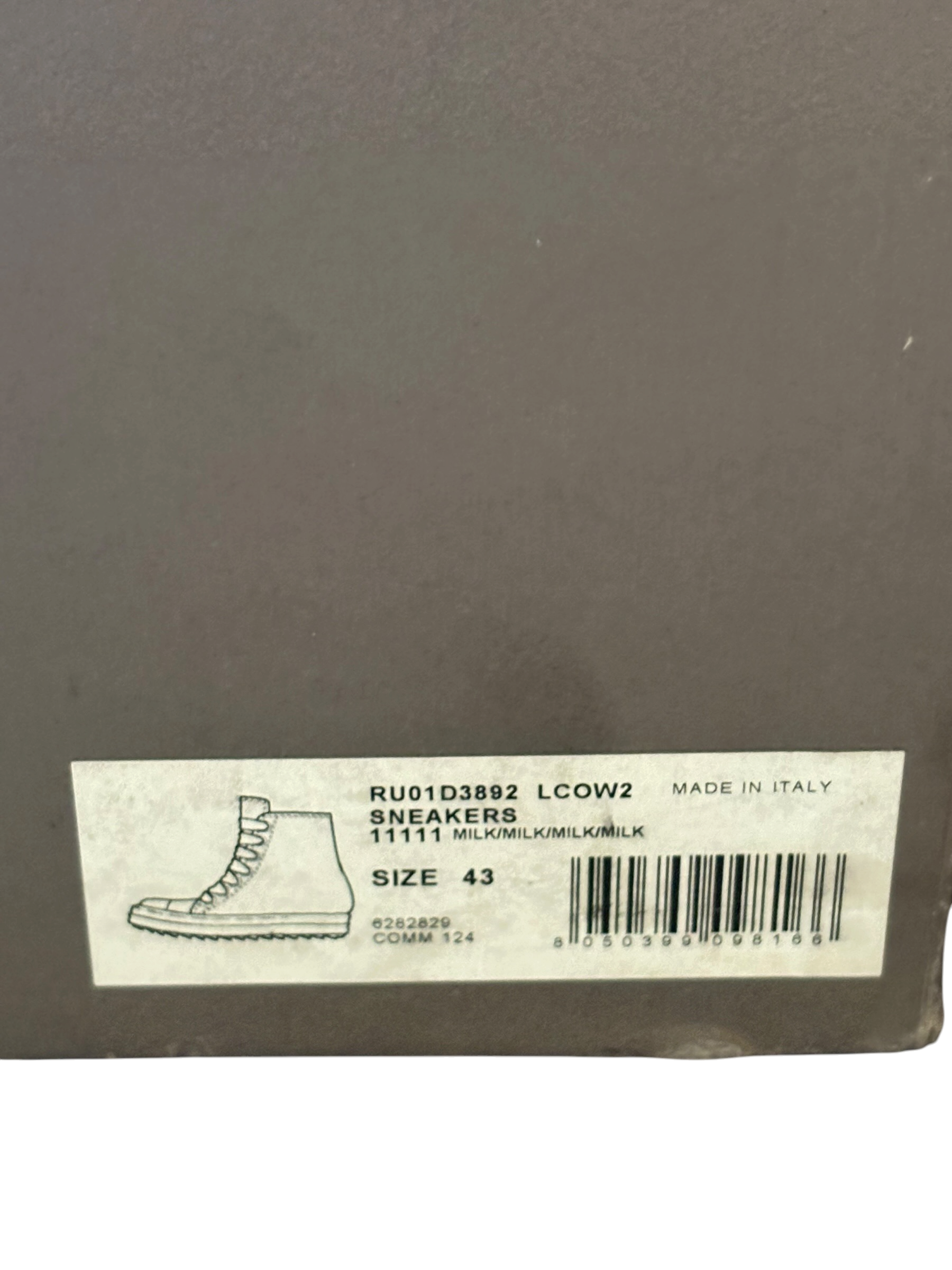 Rick Owens Milk Temple Jumbo Laces Sneaker - Size 43
