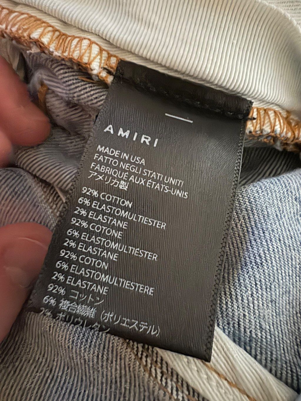 Amiri MX1 Light Wash Thrasher Crystal Patch