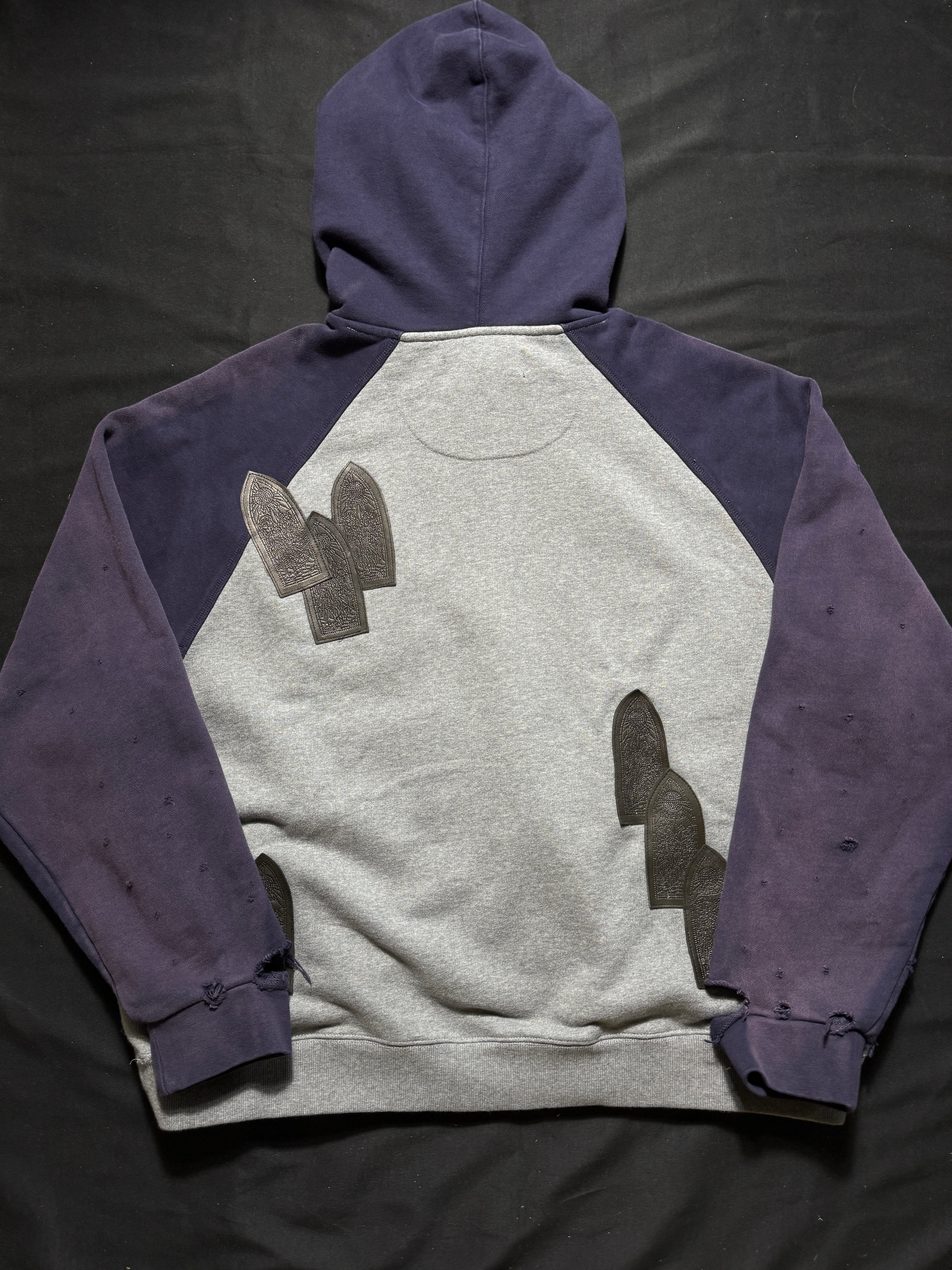 Who Decides War Faded Navy Grey Patch Hoodie