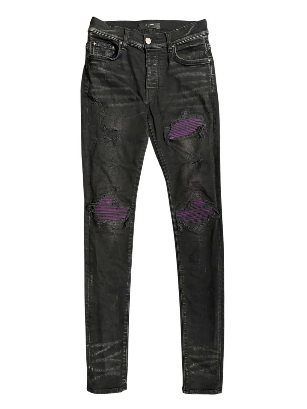 Amiri MX1 Black Purple Patch Jeans