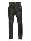 Amiri MX1 Black Purple Patch Jeans