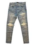 Amiri MX1 Light Wash White Patch Jeans - Size 40