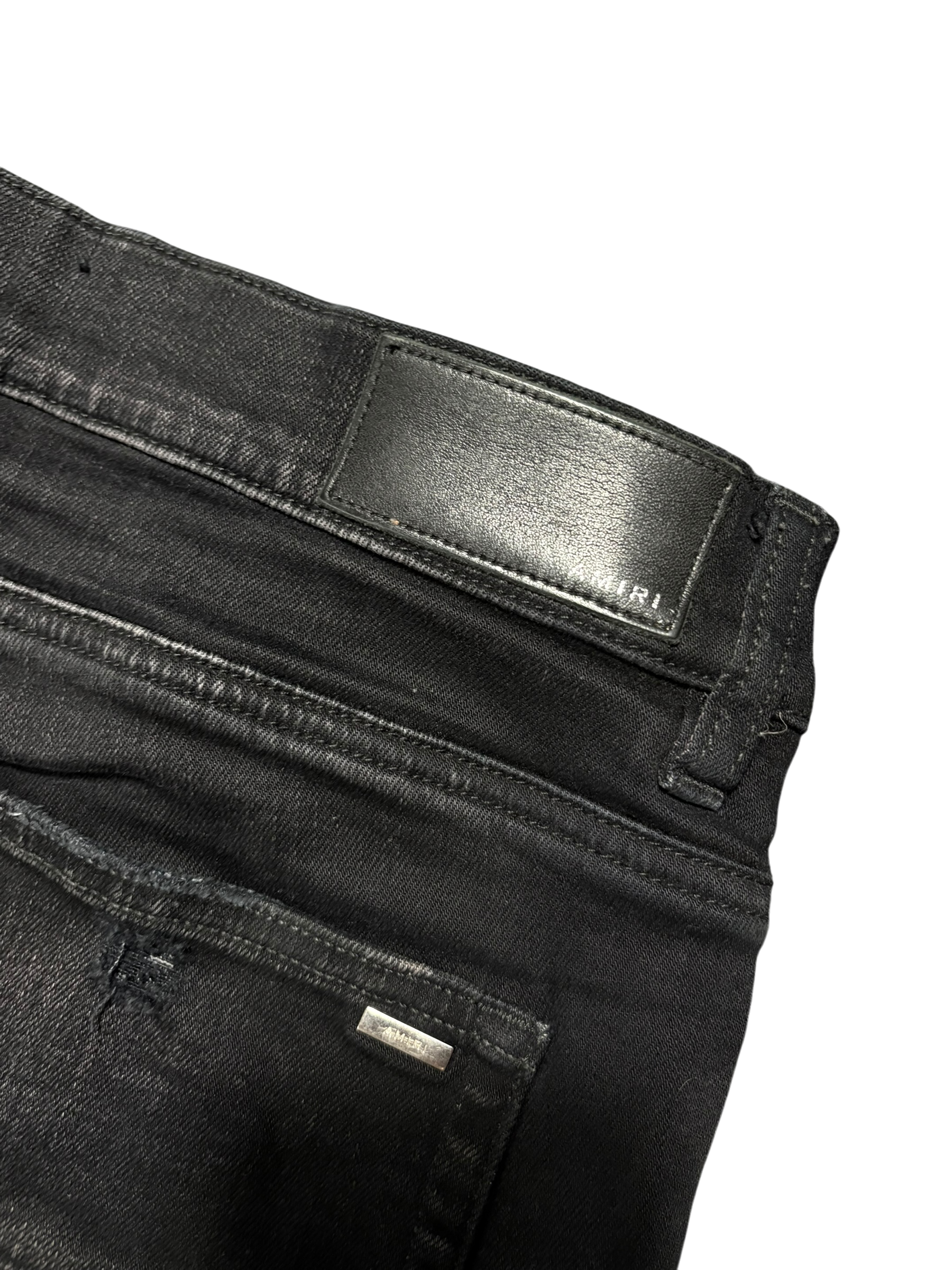 Amiri MX1 Brown Bandana Patch Black Jeans - Size 34