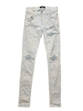 Amiri MX1 Acid Wash Light Blue Patch Jeans - Size 28