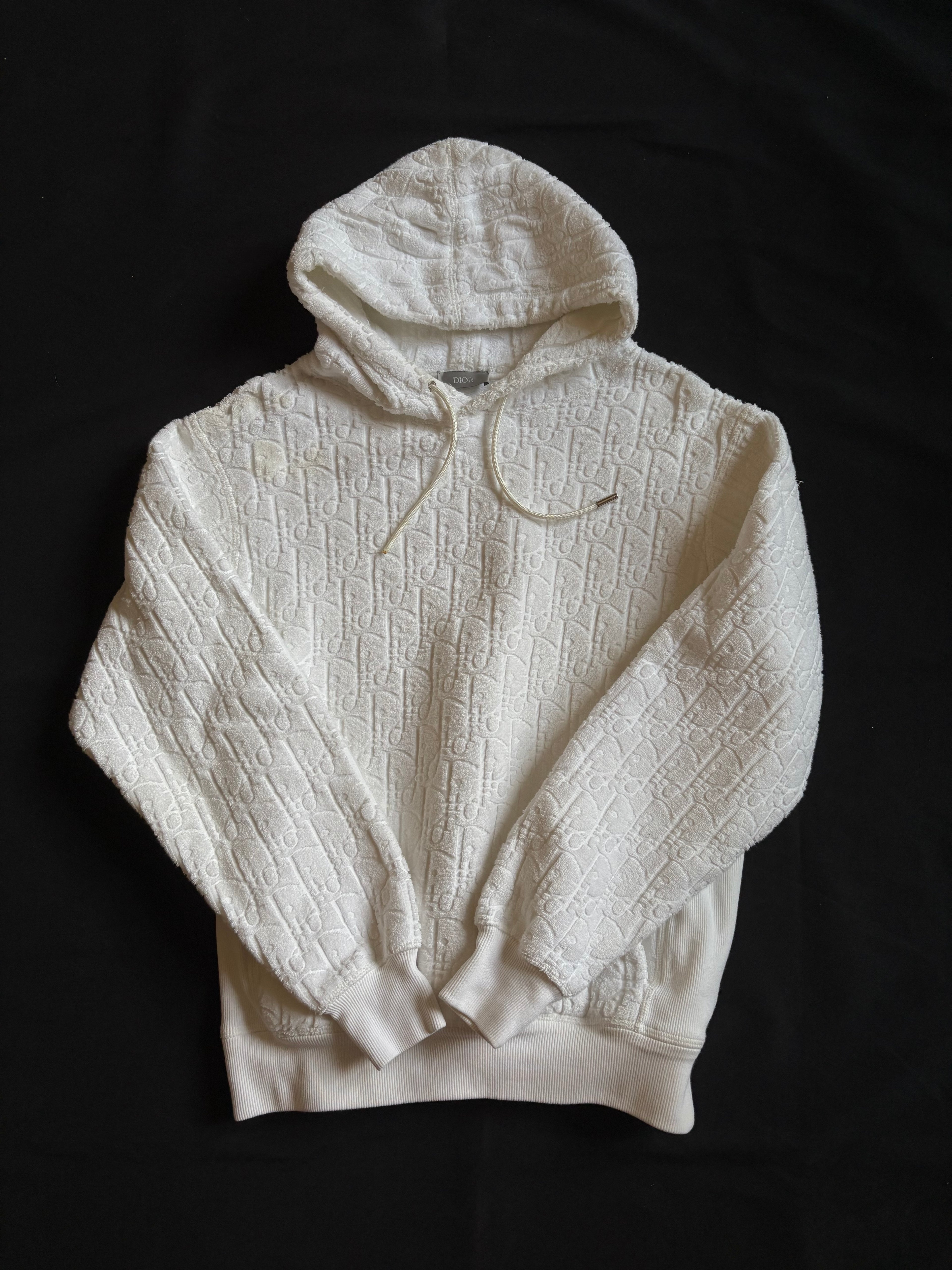 Dior Towel Hoodie White - Size XXS