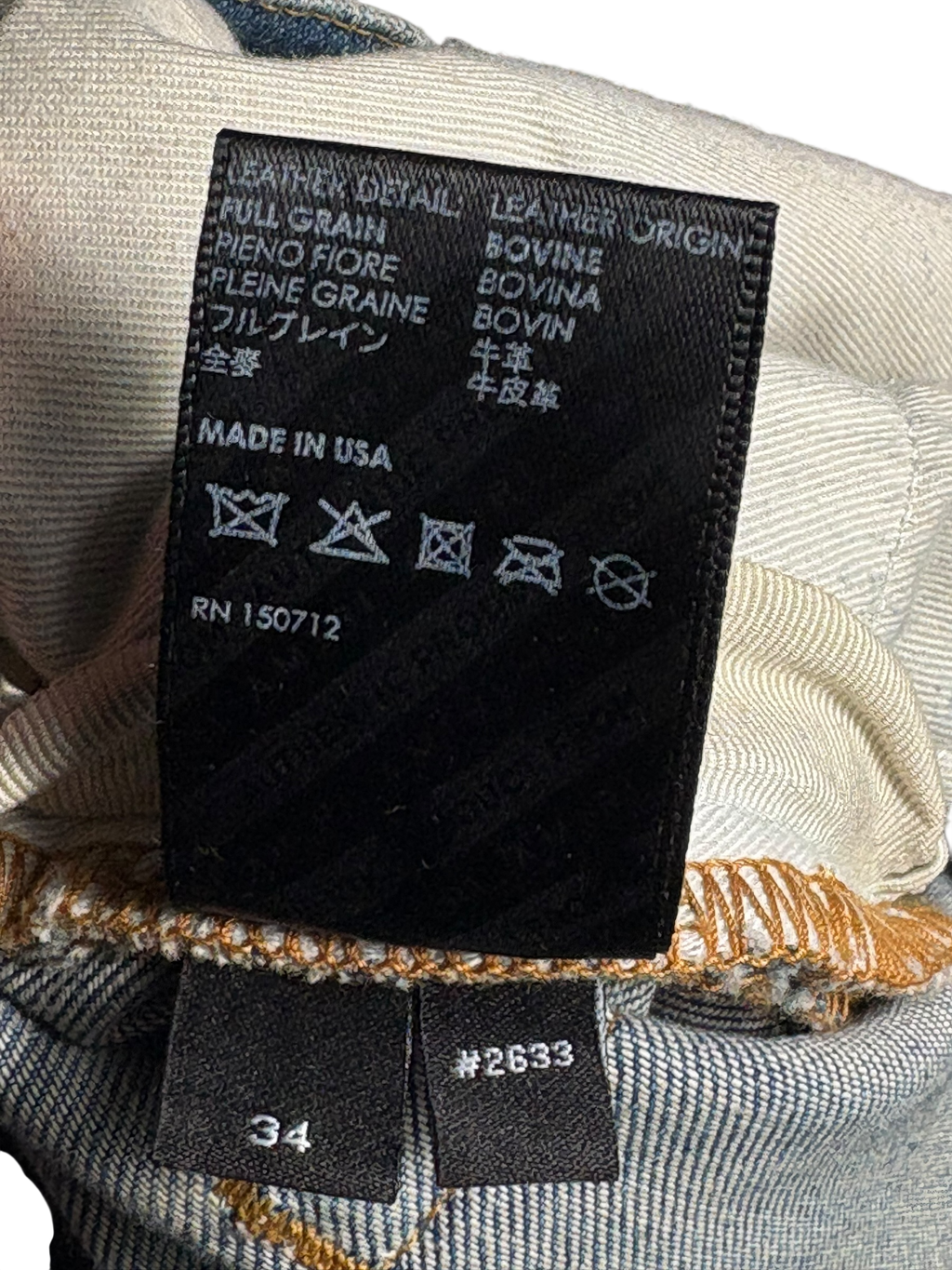 Amiri MX1 LightWash Orange Crackle Patch Jeans