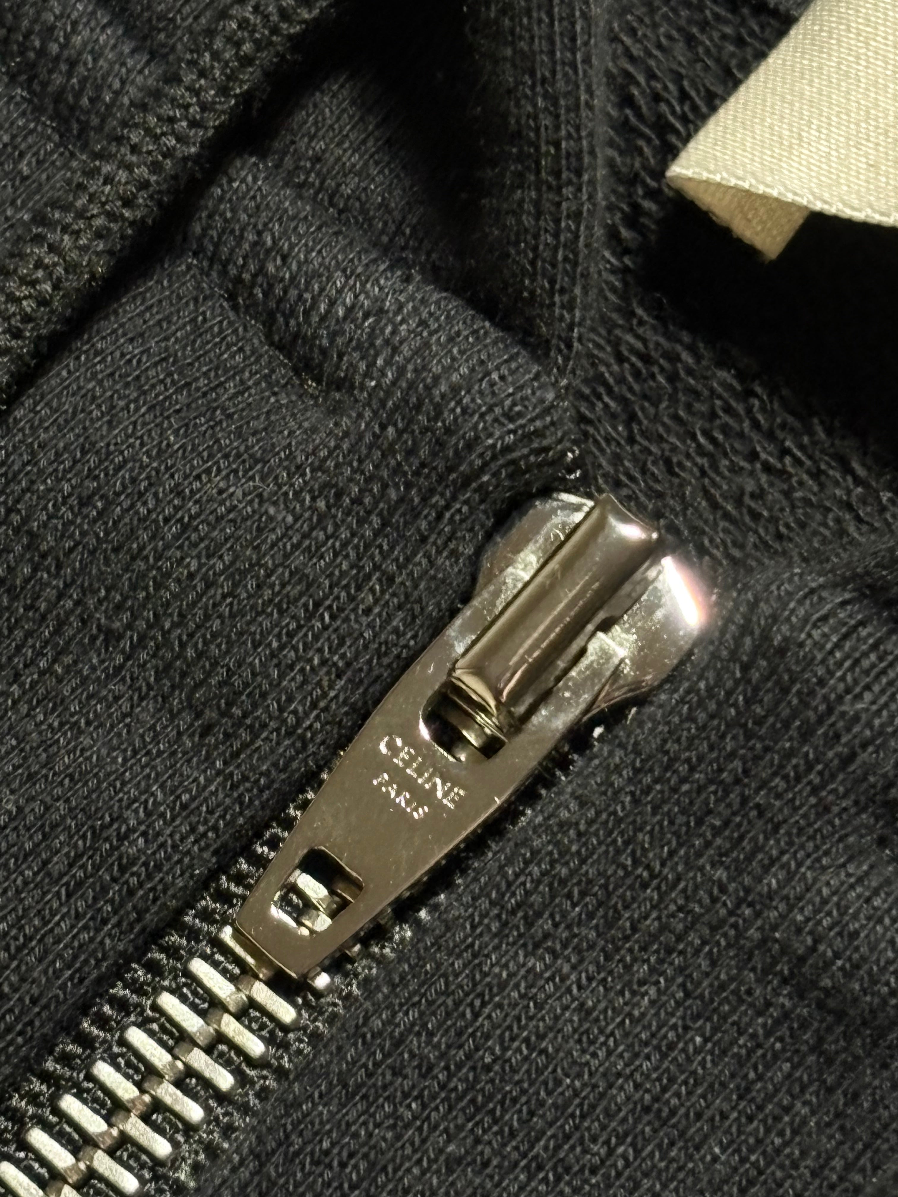 Celine Hood Logo Zip-Up Hoodie