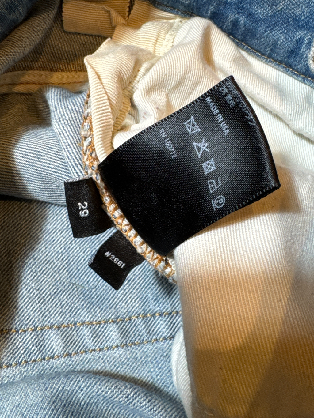 Amiri Old English Bandana Logo LightWash Jeans - Size 29