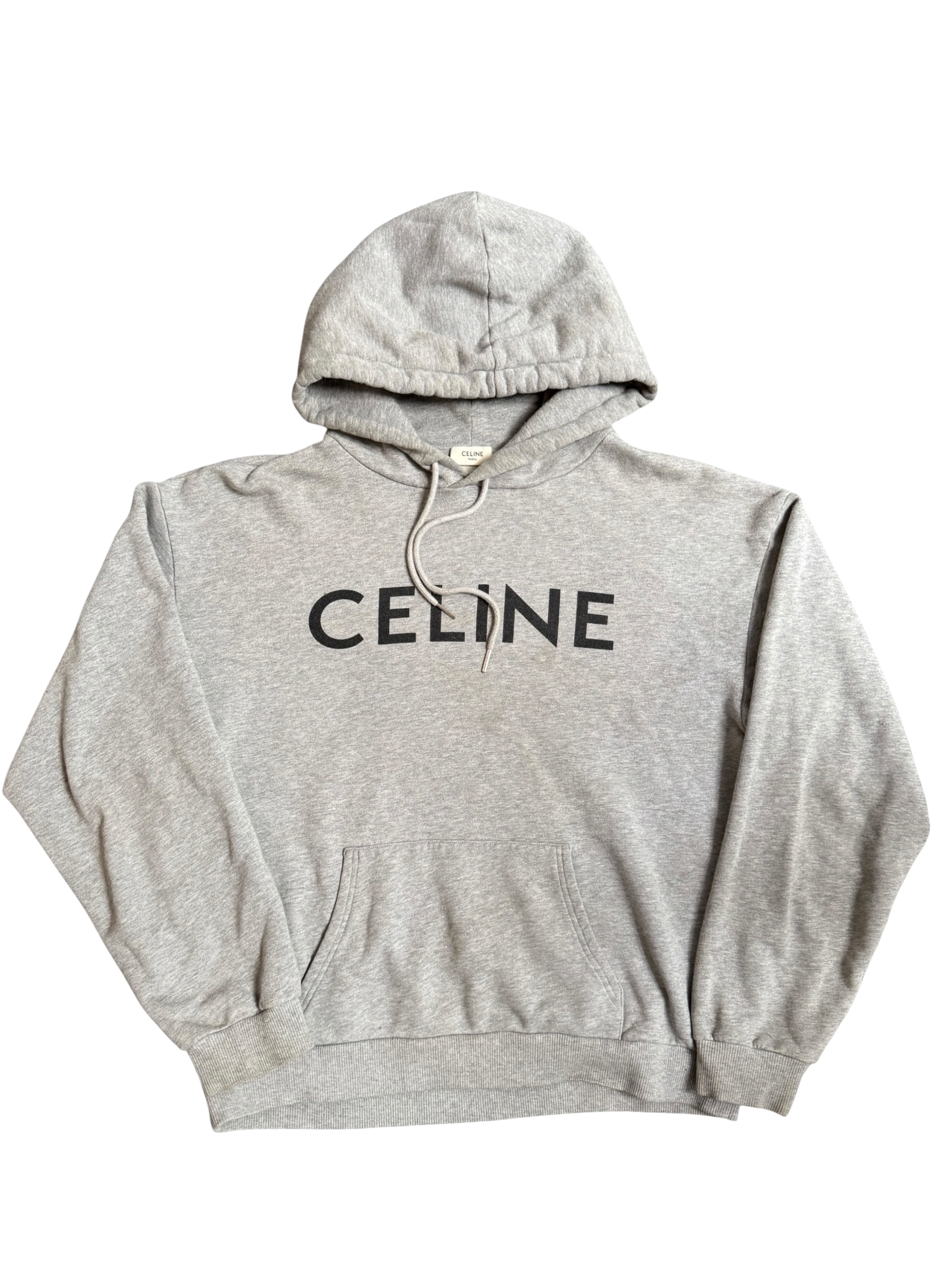 Celine Grey Classic Logo Hoodie - Size M