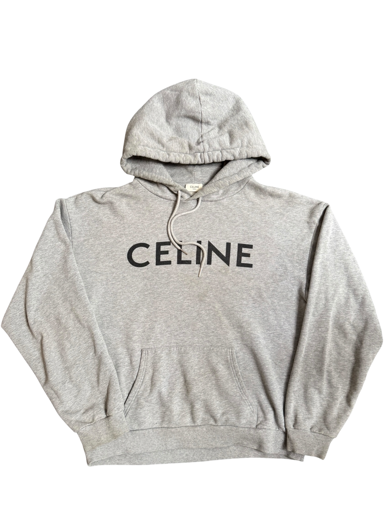 Celine Grey Classic Logo Hoodie - Size M