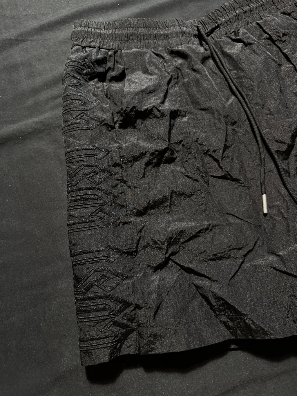 Lost Intricacy Black Nylon Shorts