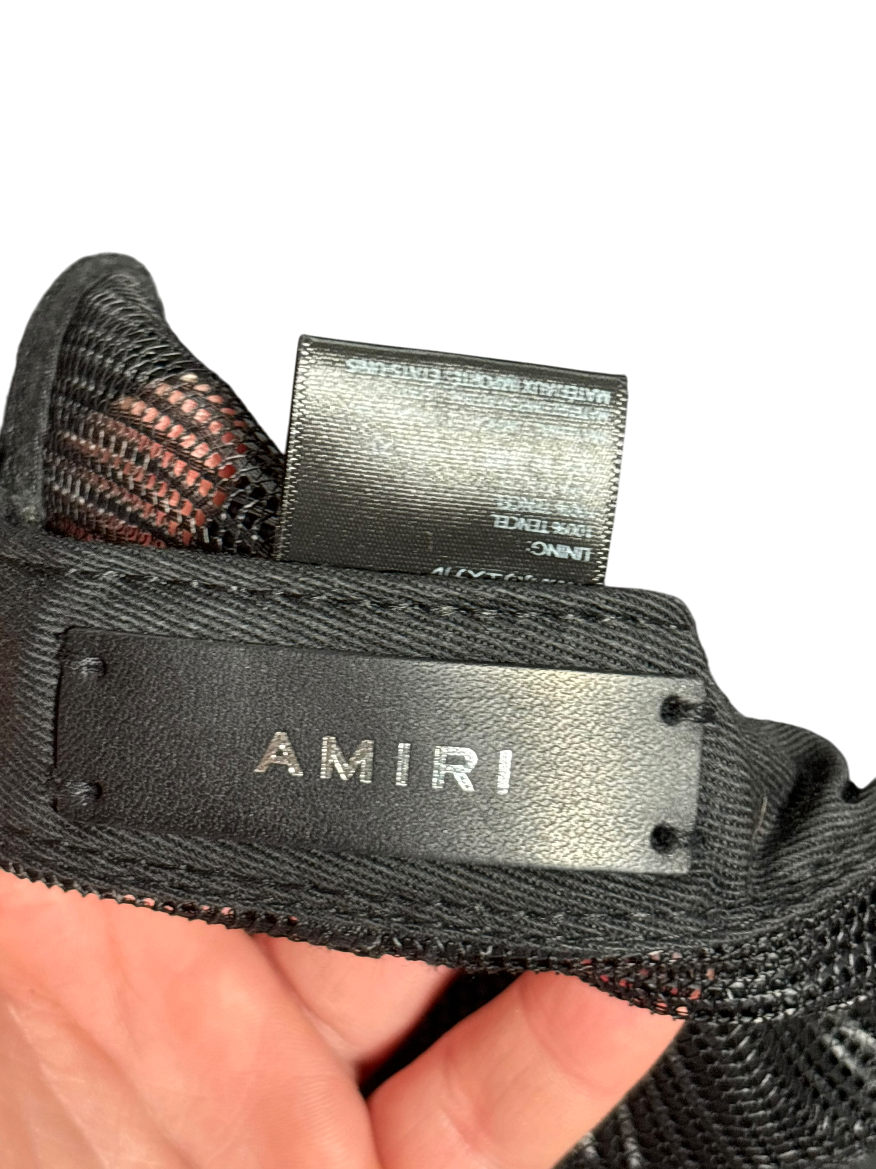 Amiri MA White Logo Black Trucker Hat