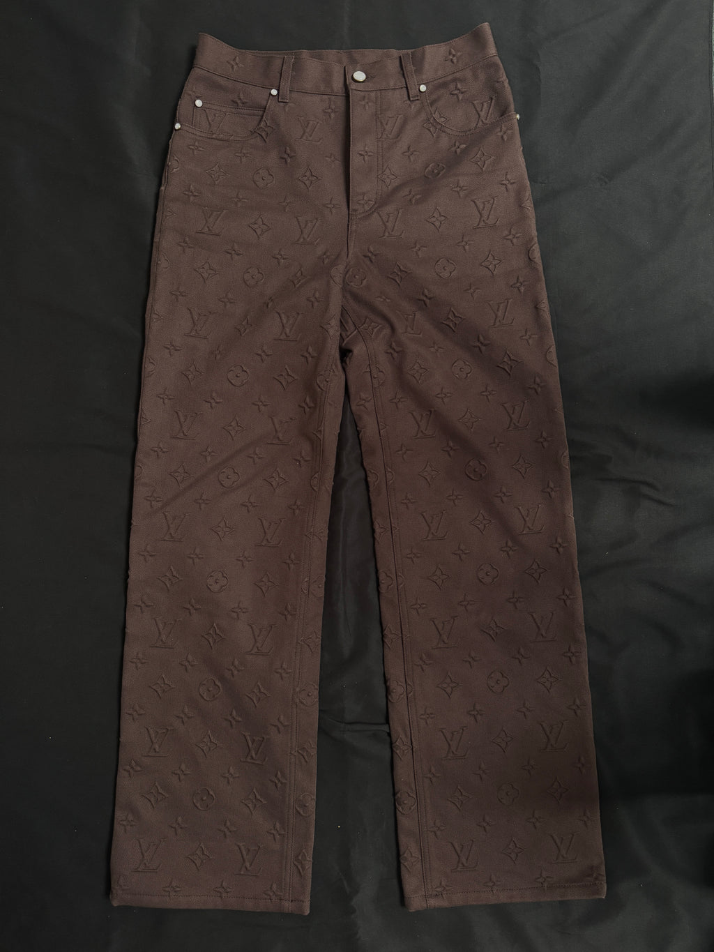 Louis Vuitton Brown Monogram Embossed Skate Jeans