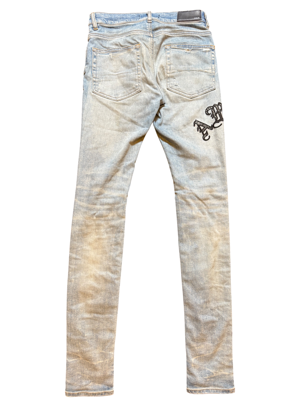 Amiri Old English Bandana Logo LightWash Jeans - Size 29