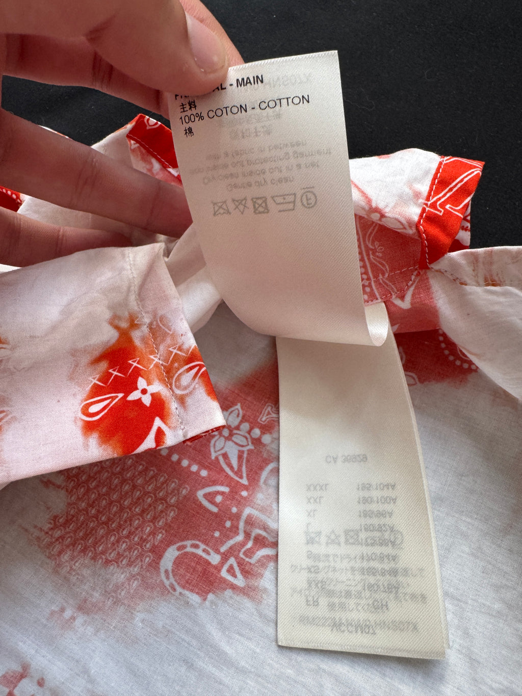 Louis Vuitton Orange Bandana Bleached Set - Size M