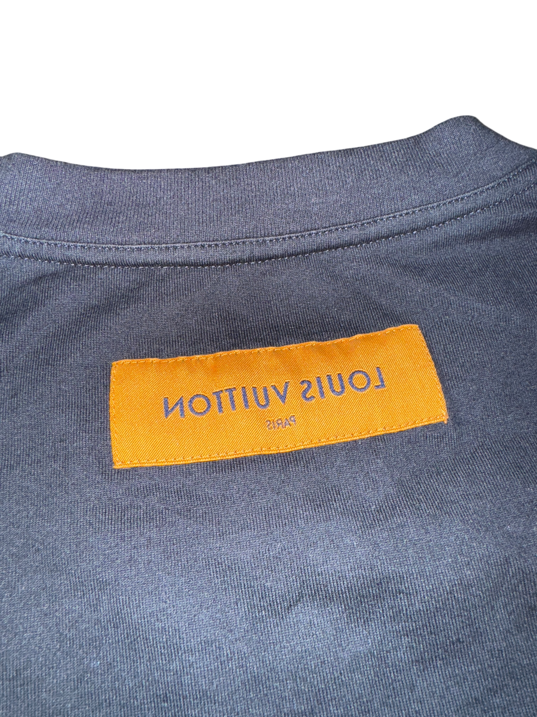 Louis Vuitton Embossed LV T-Shirt Navy - Size S