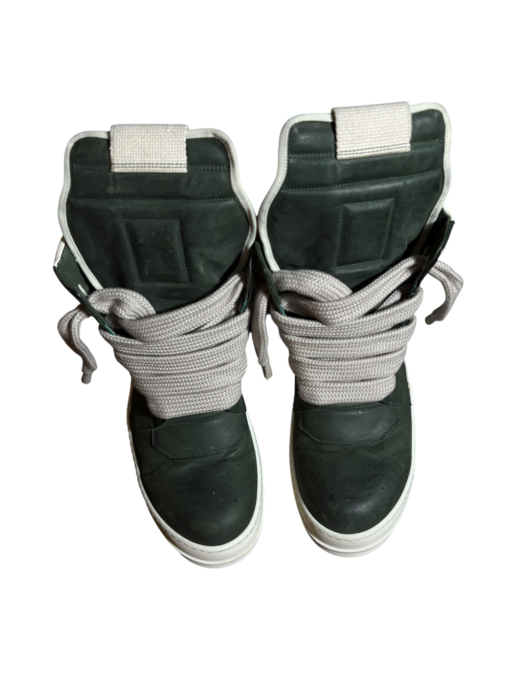 Rick Owens Green Jumbo Lace Geobasket Sneakers - 12