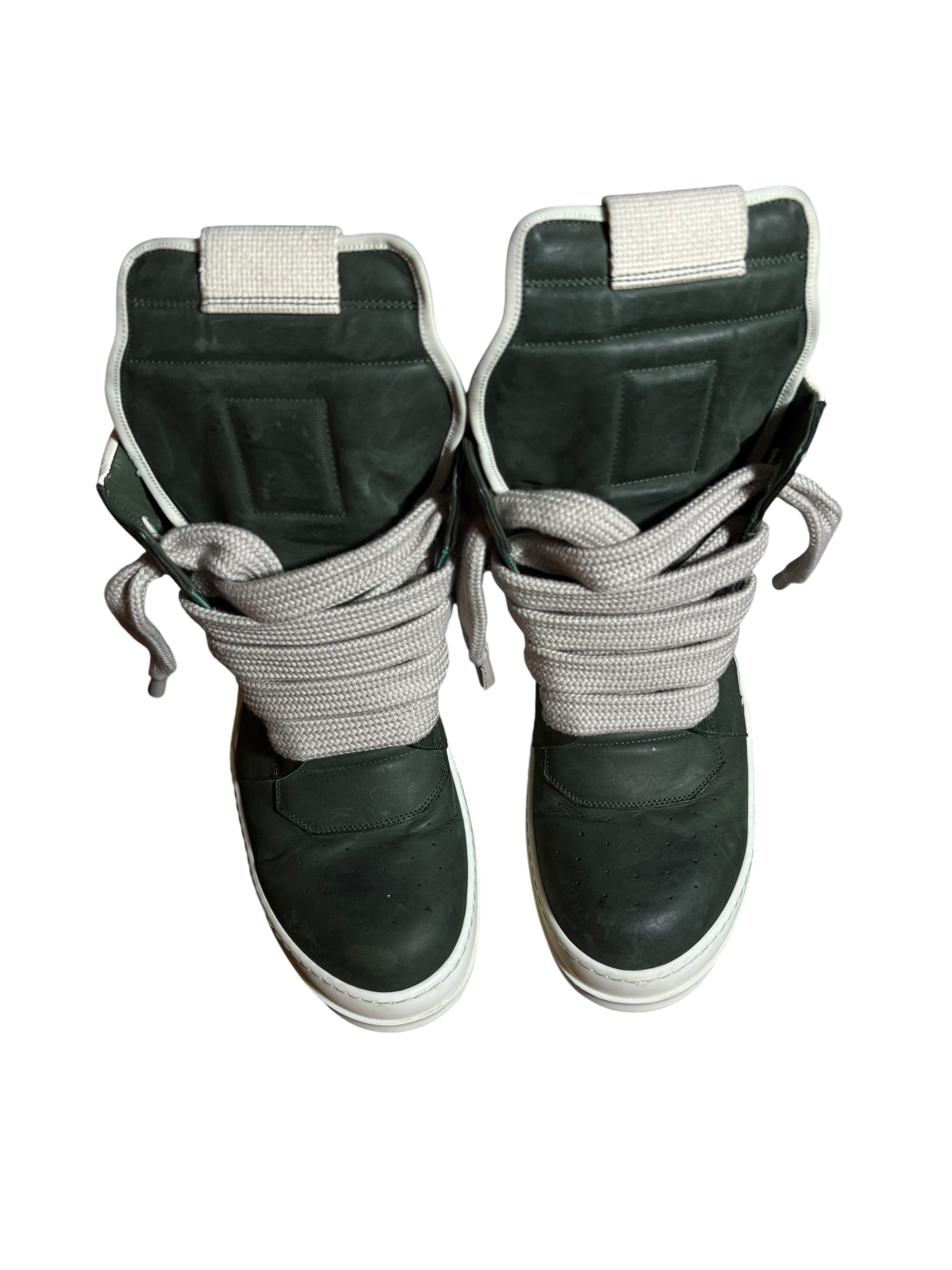 Rick Owens Green Jumbo Lace Geobasket Sneakers - 12