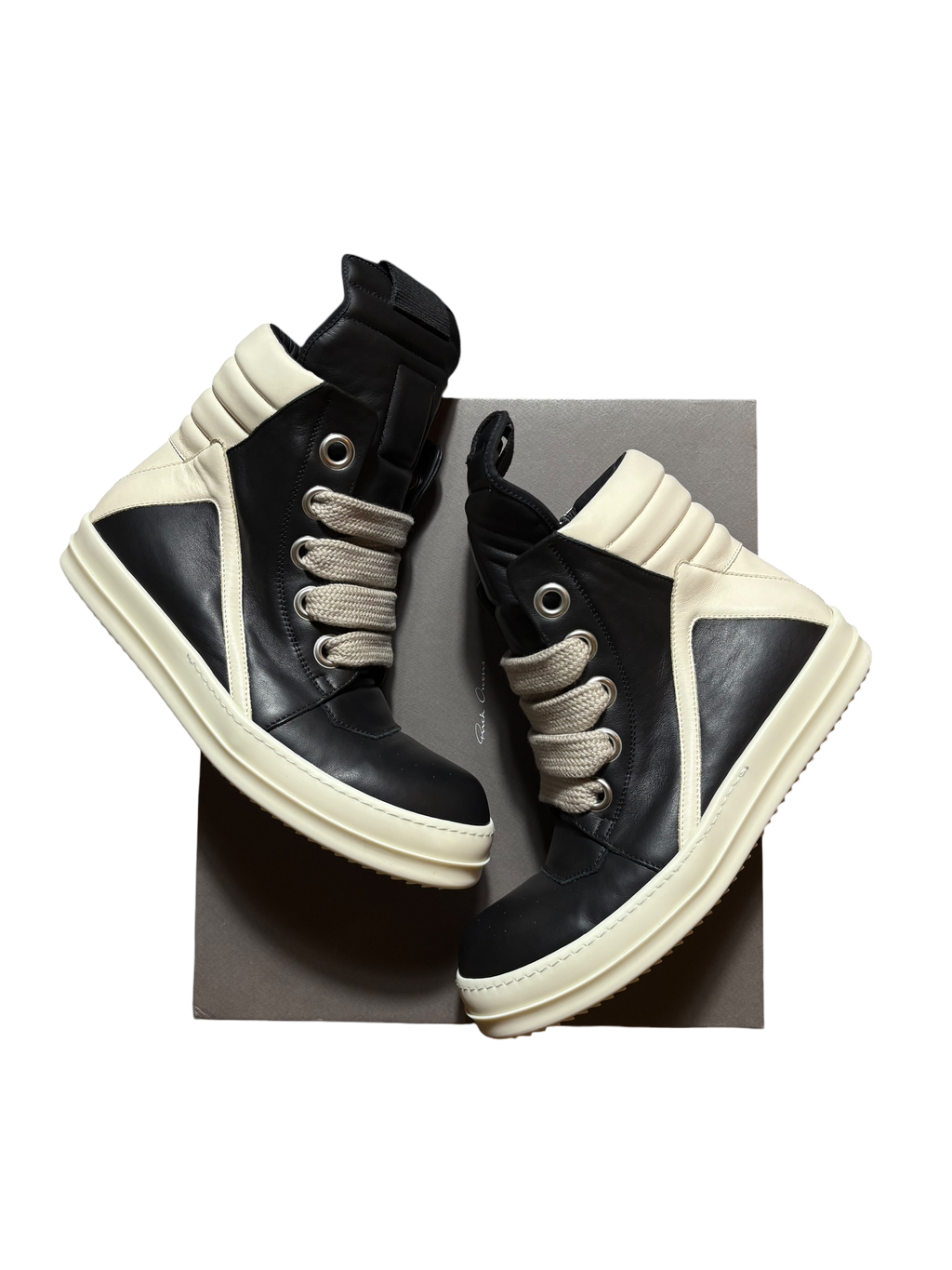 Rick Owens Black Jumbo Lace Geobasket Sneakers - 11