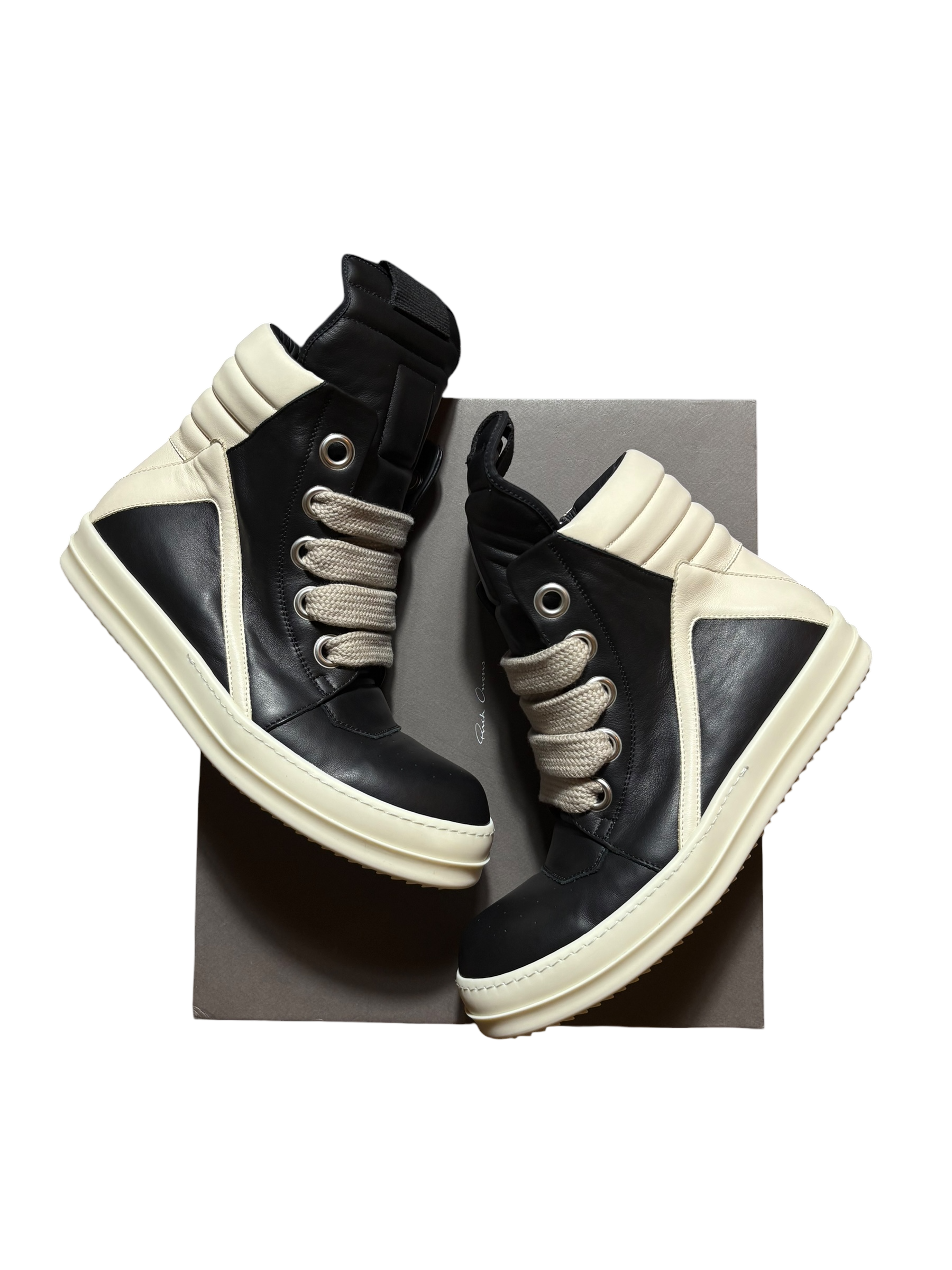 Rick Owens Black Jumbo Lace Geobasket Sneakers - 11