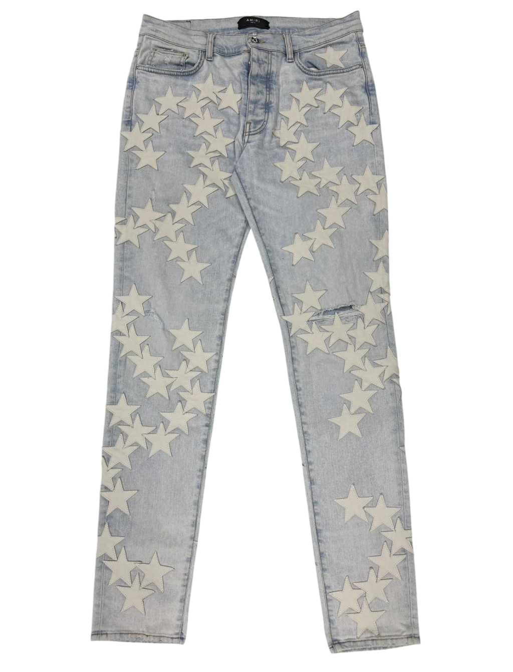 Amiri Jeans Light Wash Chemist White Star 34