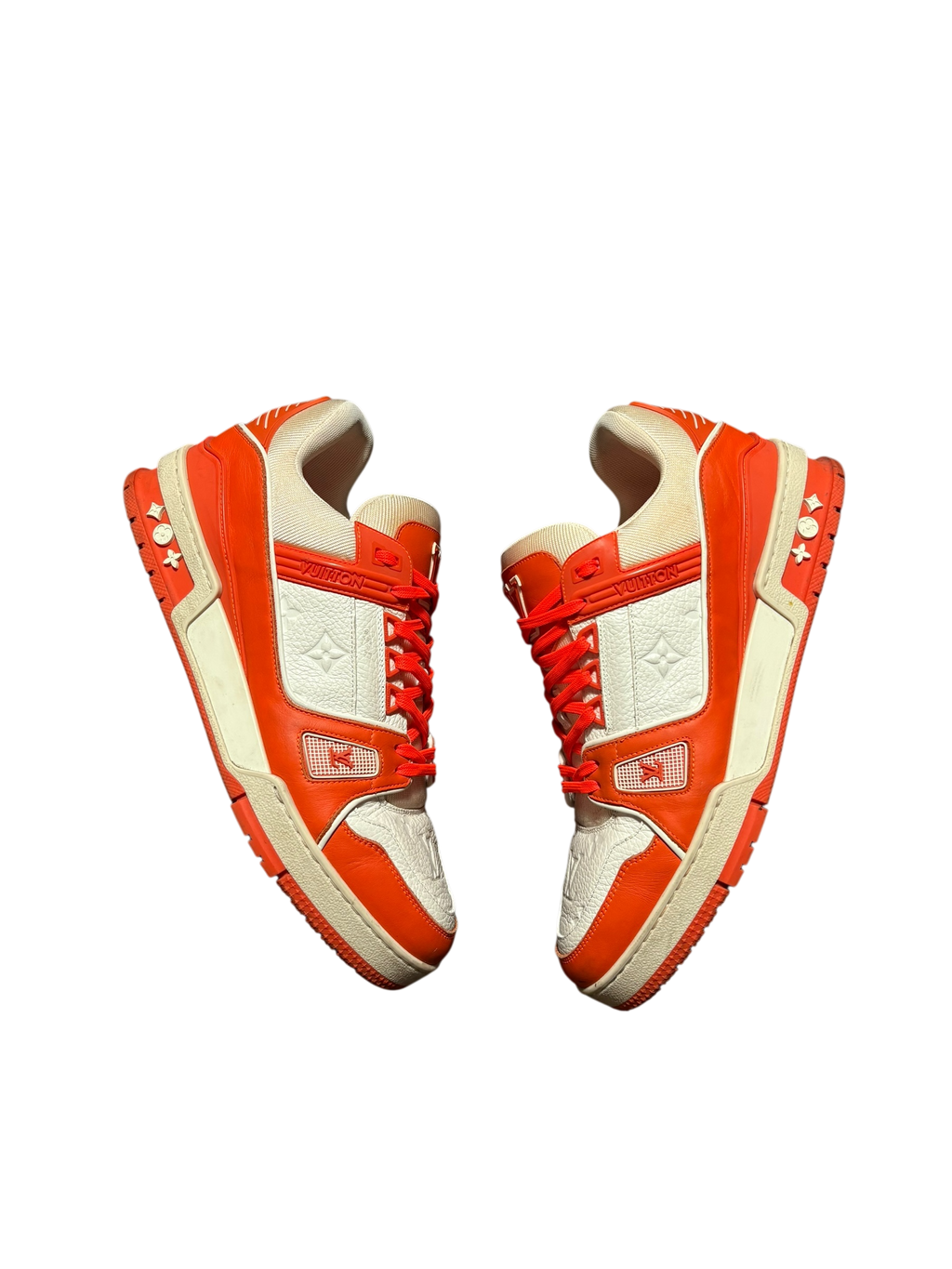 Louis Vuitton White Orange Monogram Trainers