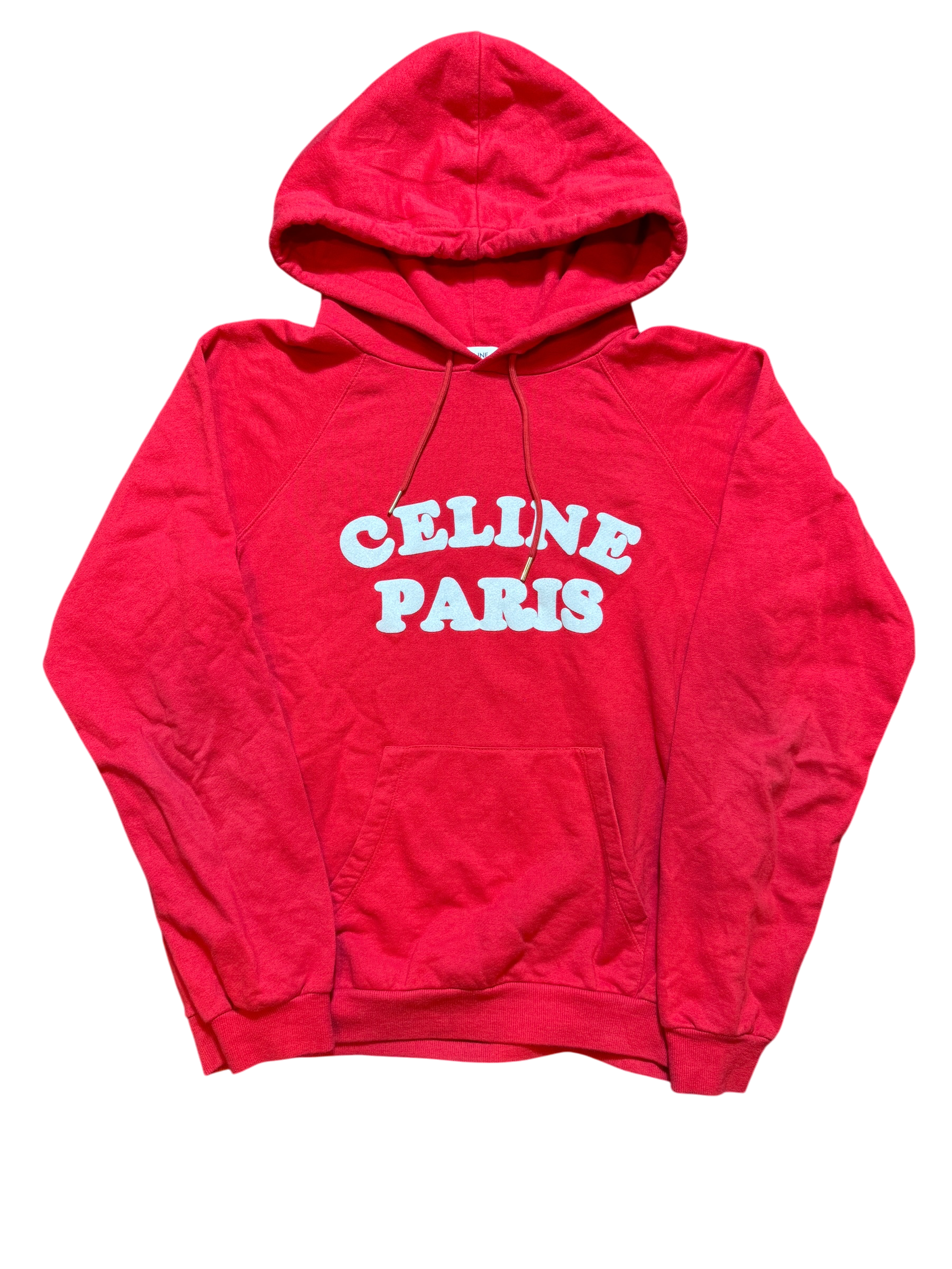 Celine Paris Logo Red Hoodie - Size M