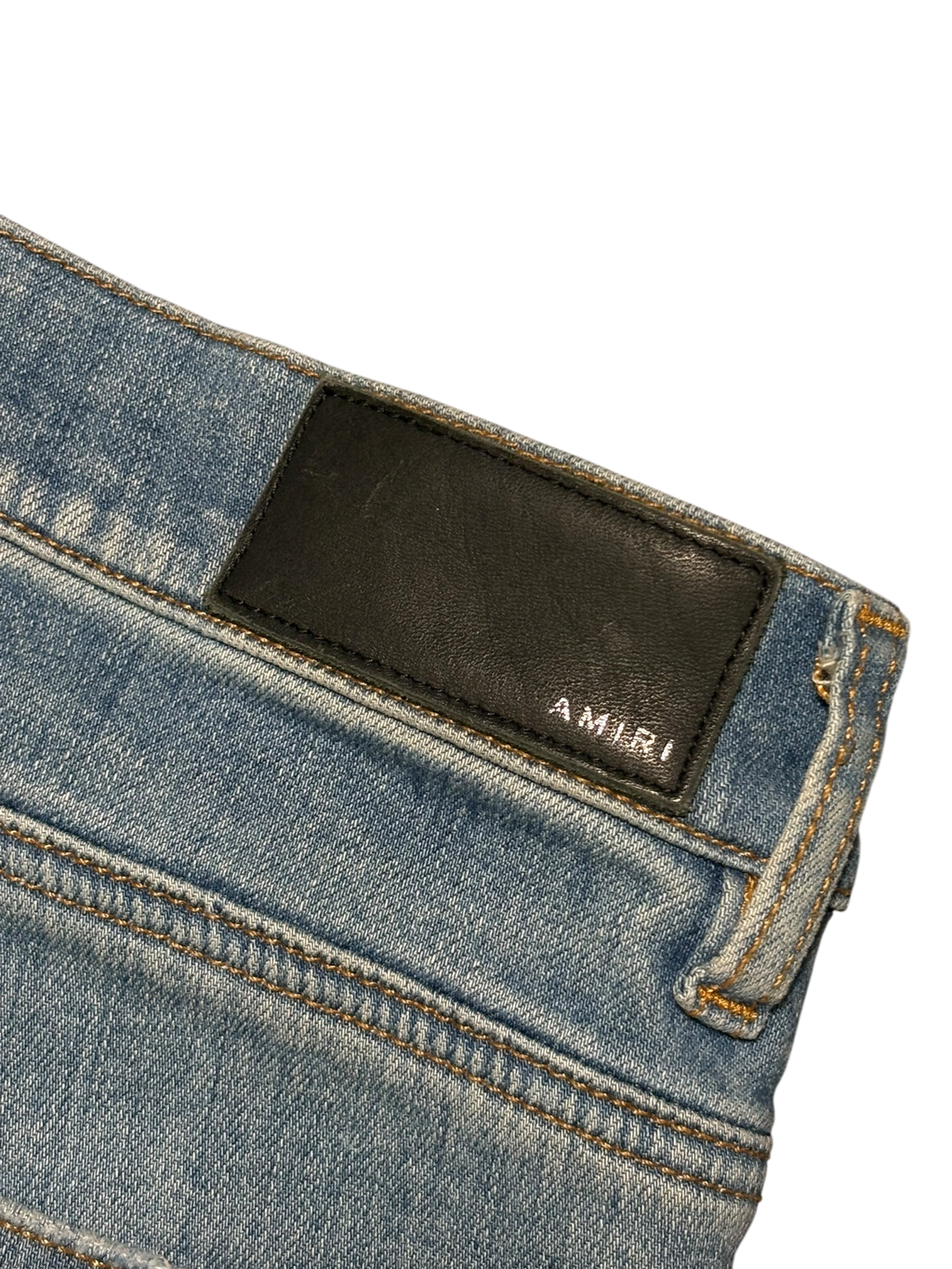Amiri MX1 LightWash Pink Patch Jeans