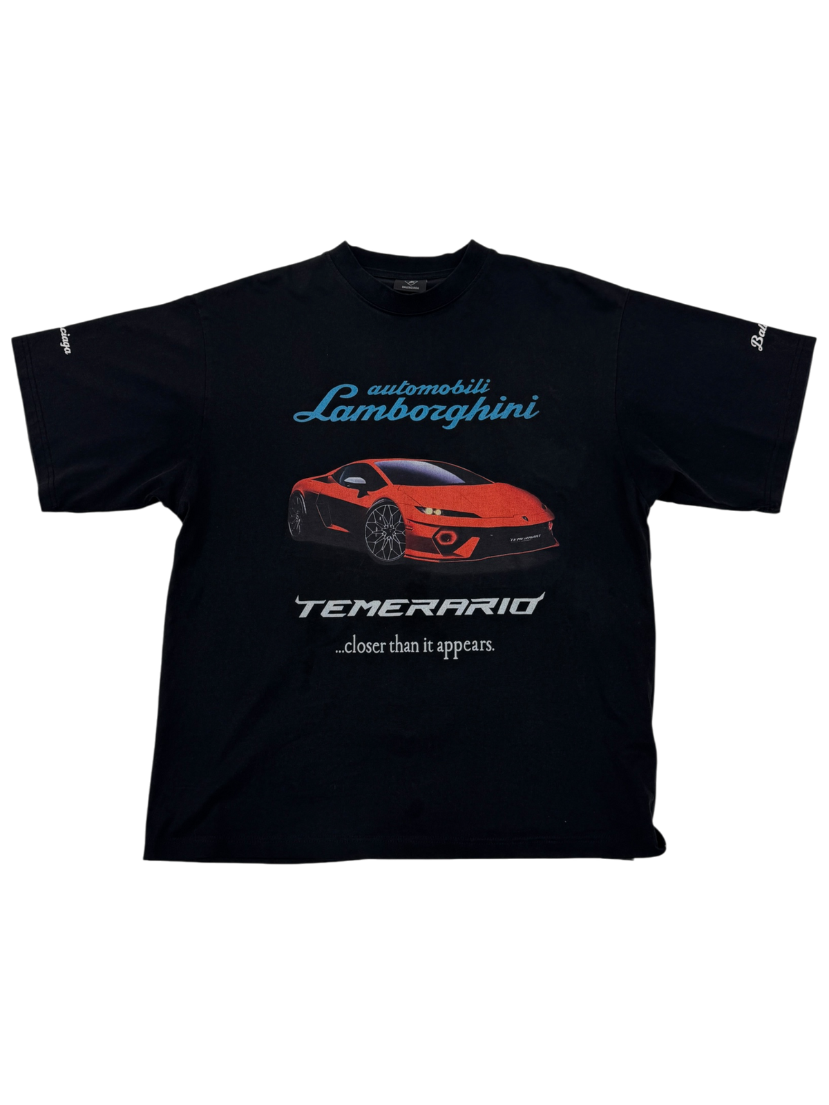 Balenciaga Automobili Lamborghini Oversized Tee Faded Black - Size Medium
