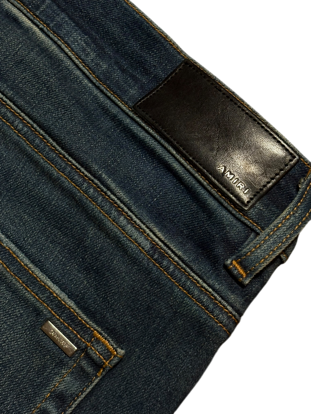 Amiri MX1 Blue Patch Black Jeans - Size 38