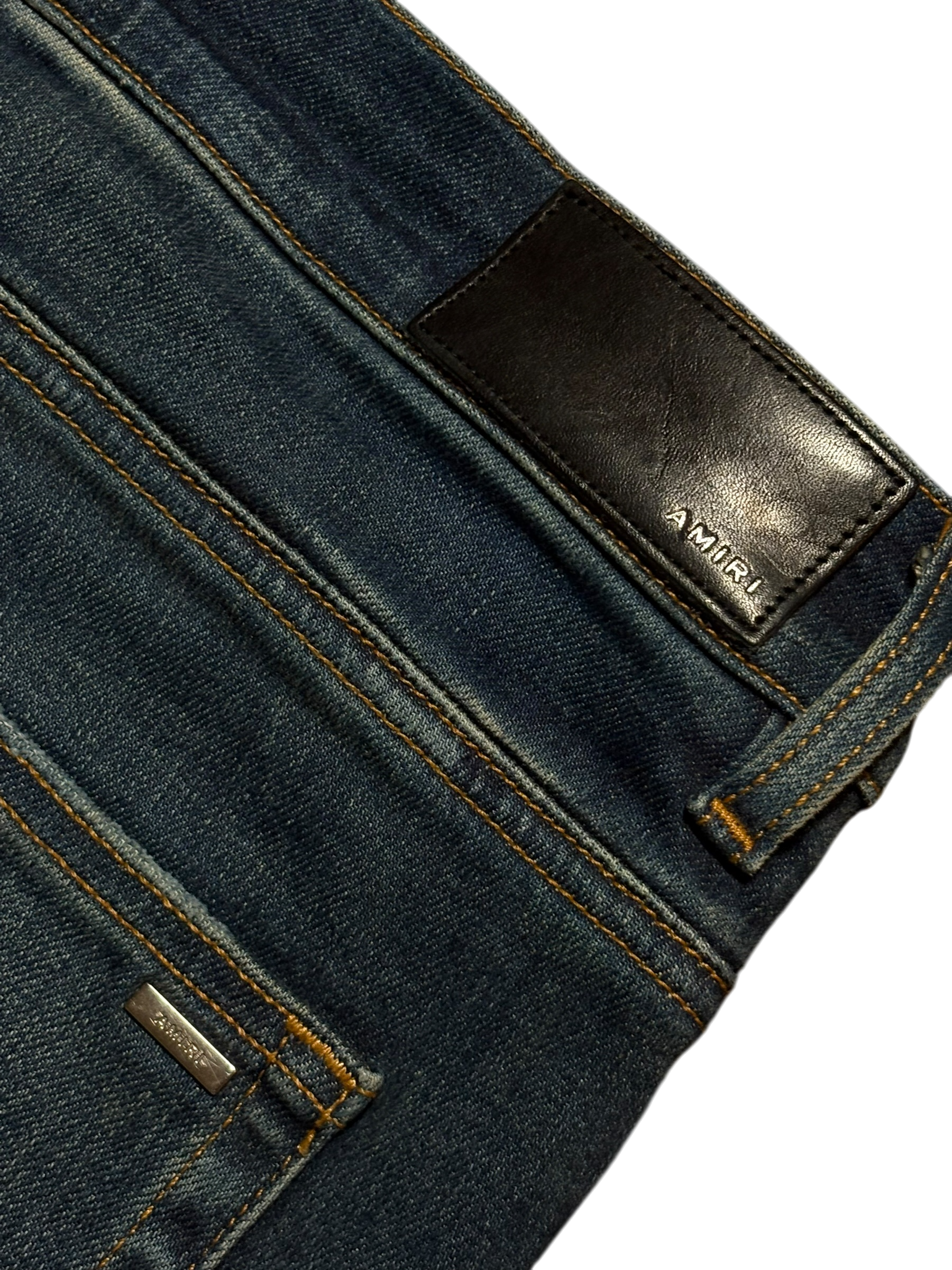 Amiri MX1 Blue Patch Black Jeans - Size 38