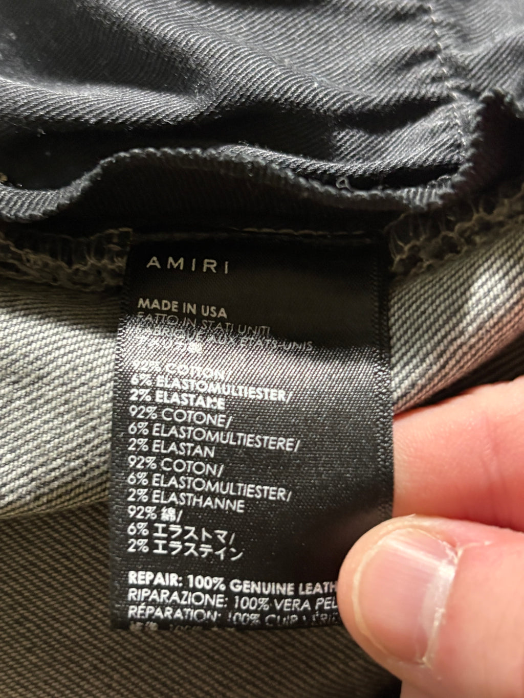 Amiri MX1 Grey Black Patch - Size 38