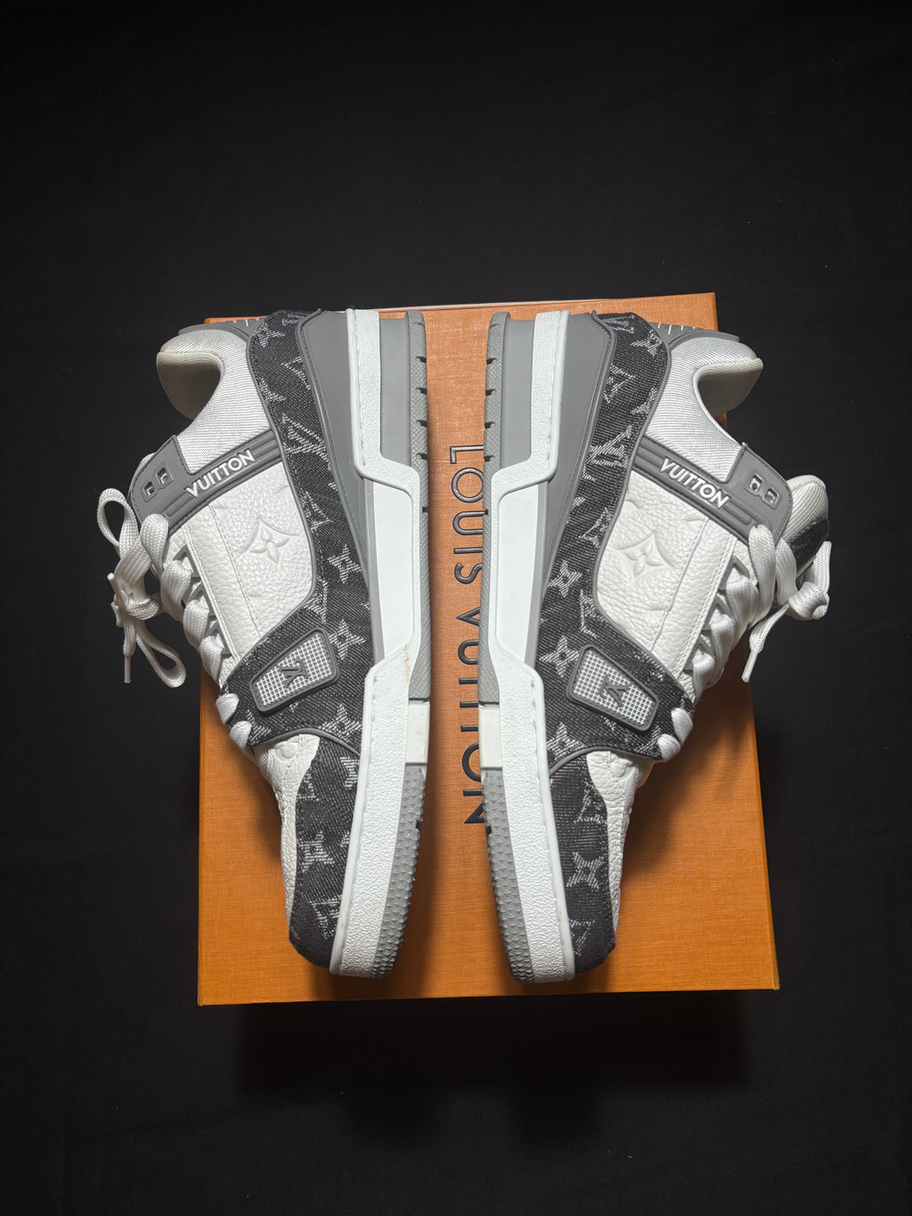 Louis Vuitton Grey Denim LV Trainer