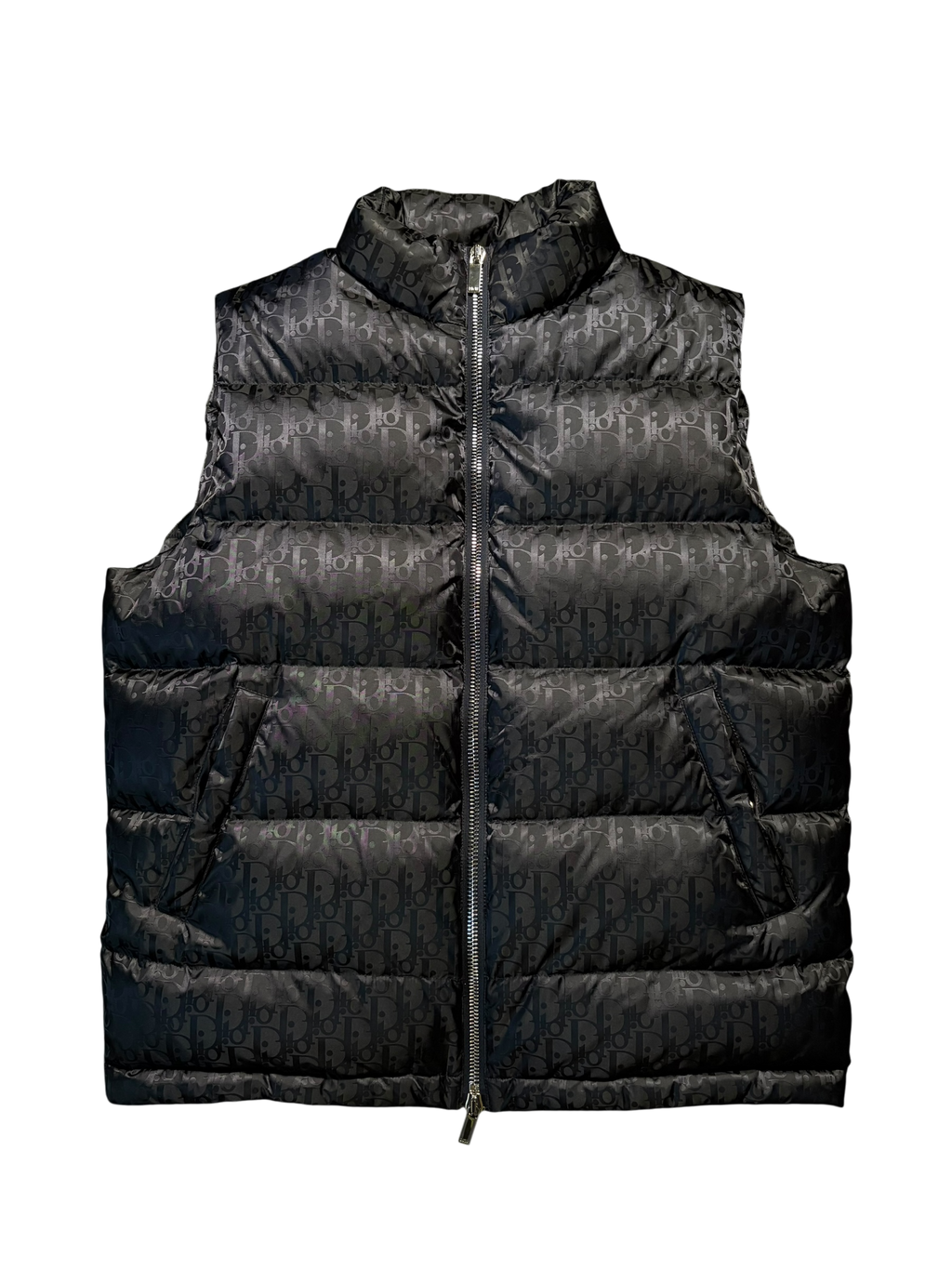 Dior Navy Oblique Puffer Vest - Size 52