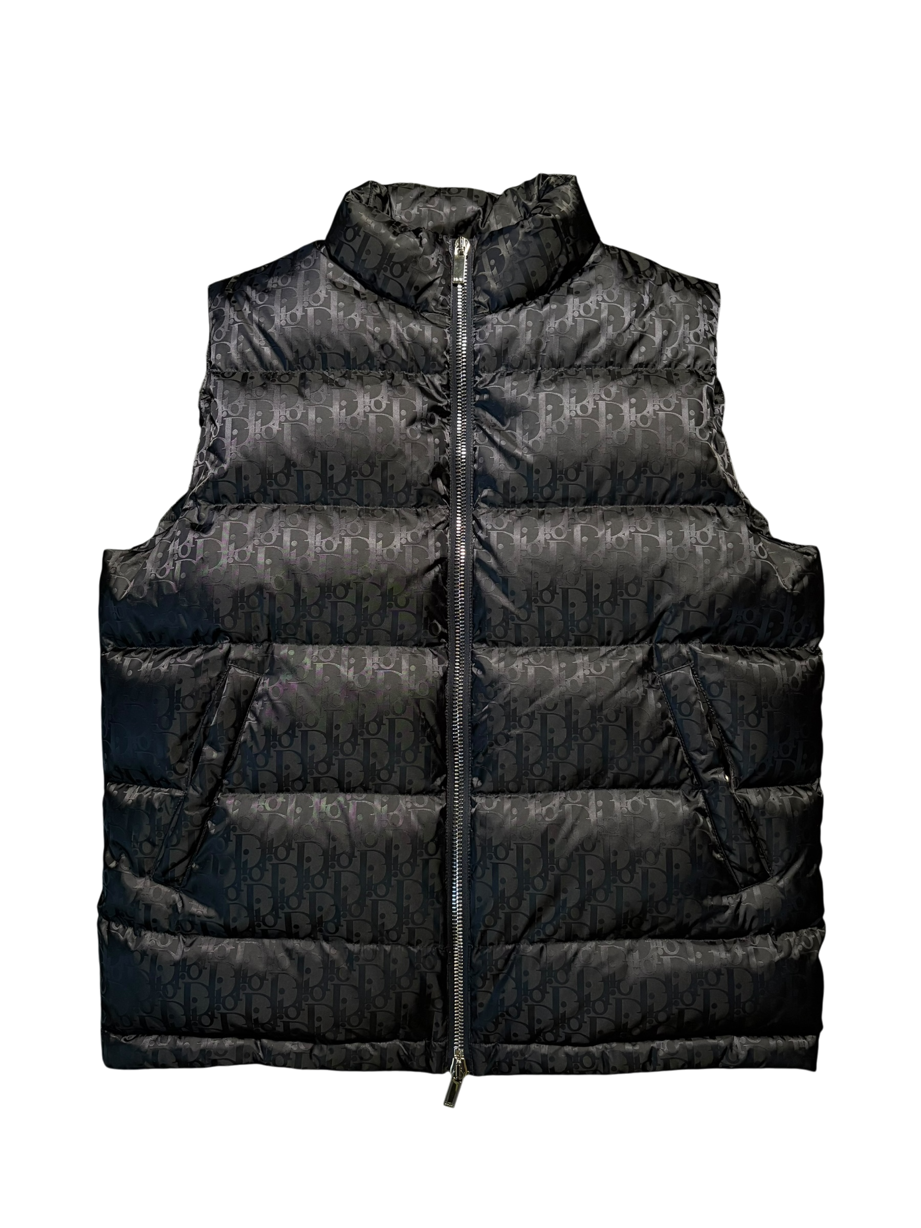Dior Navy Oblique Puffer Vest - Size 52