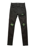 Amiri MX1 Black Green Patch Jeans - Size 31