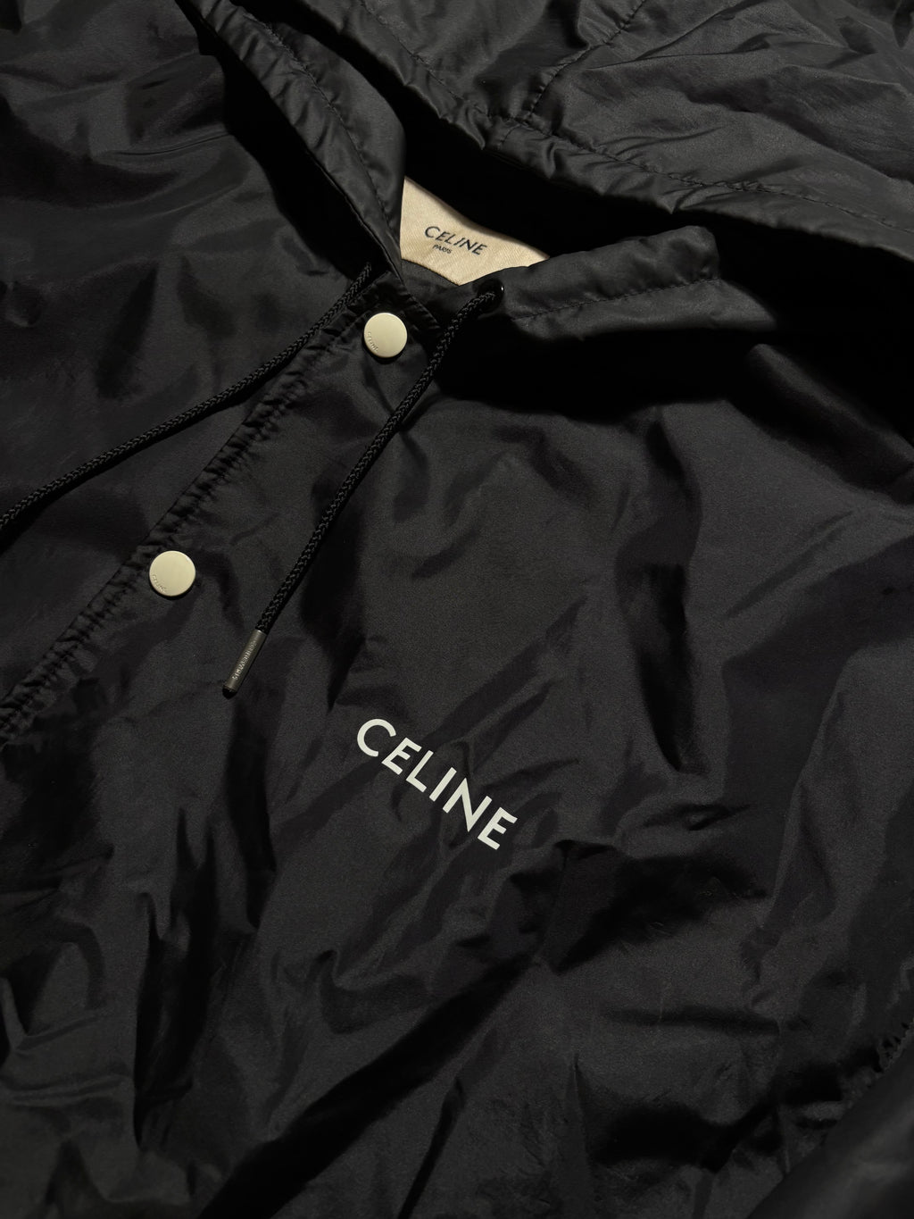 Celine Teddy Light Hood Jacket Black