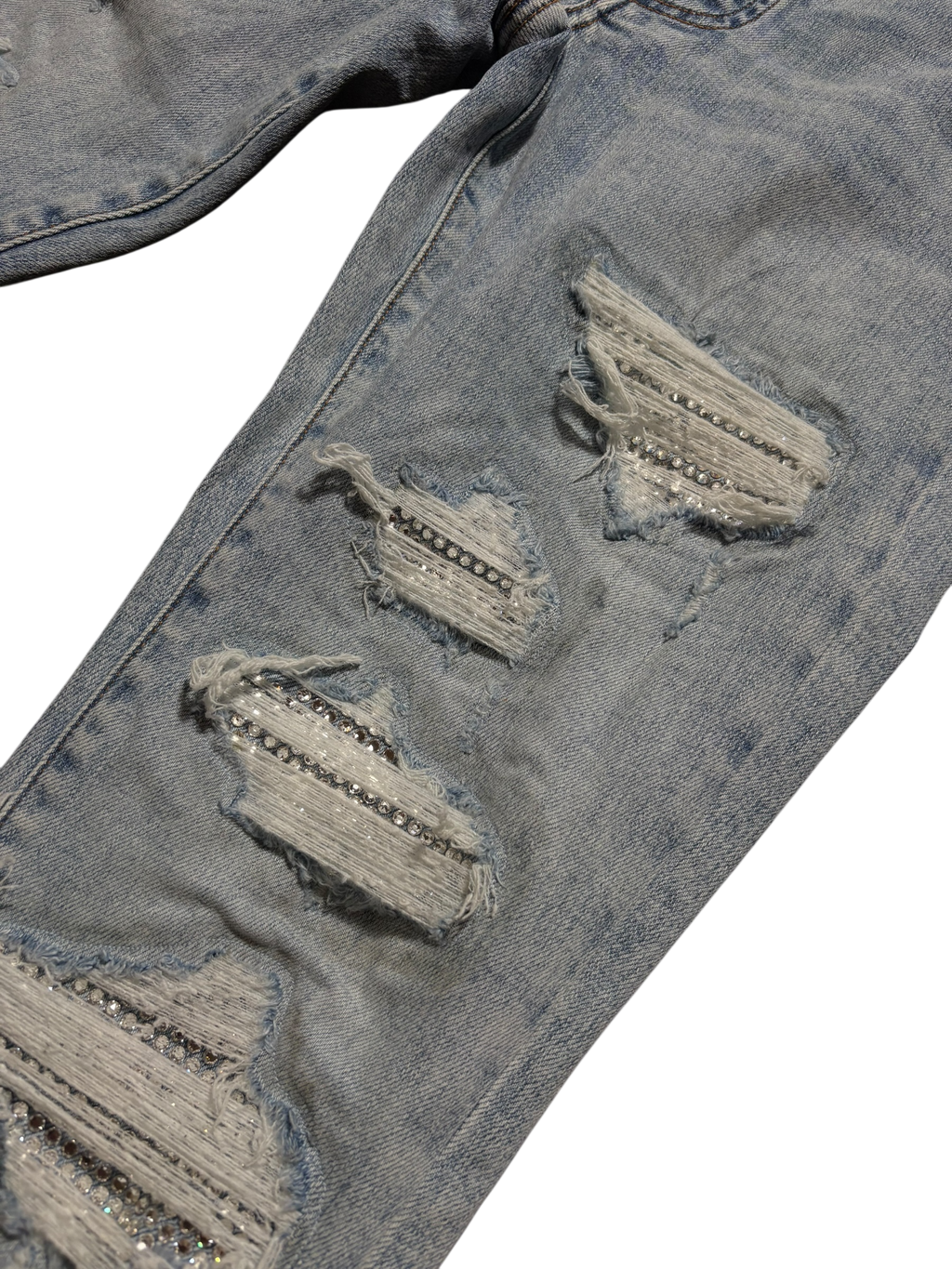 Amiri MX1 Light Wash Thrasher Crystal Patch