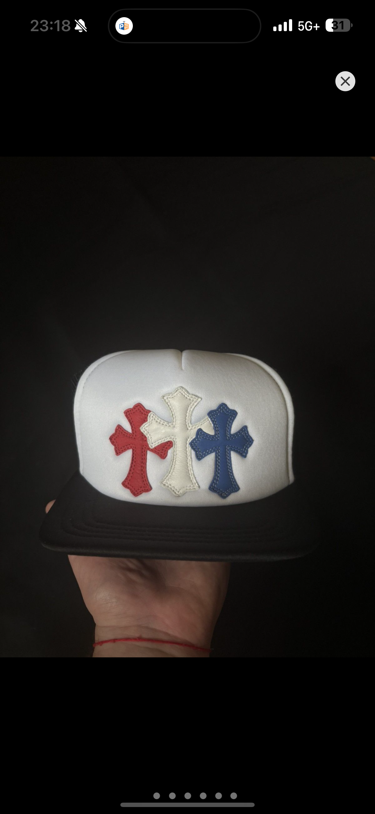 Chrome Hearts Cemetery Trucker Hat Red/White/Blue