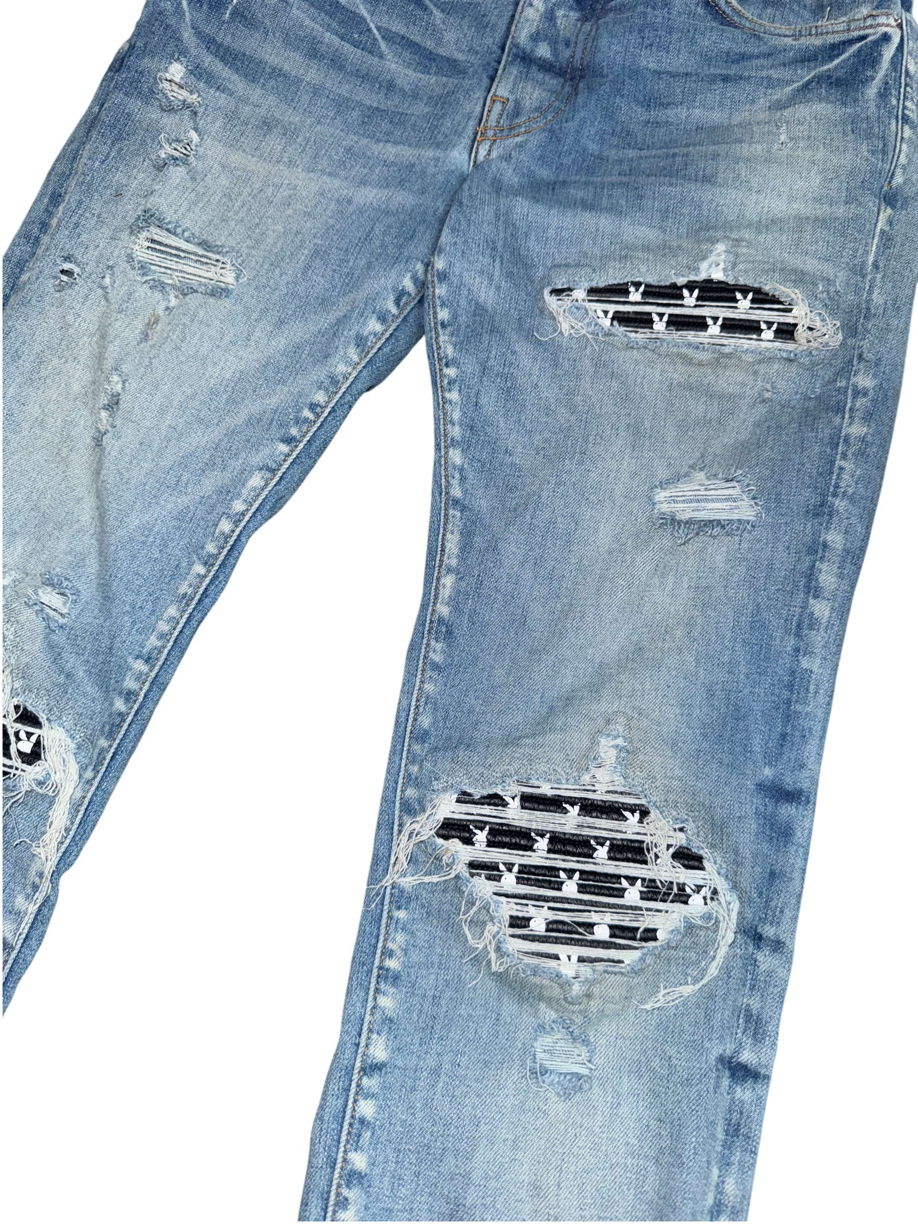 Amiri MX1 Light Wash Playboy Patch Jeans - 29