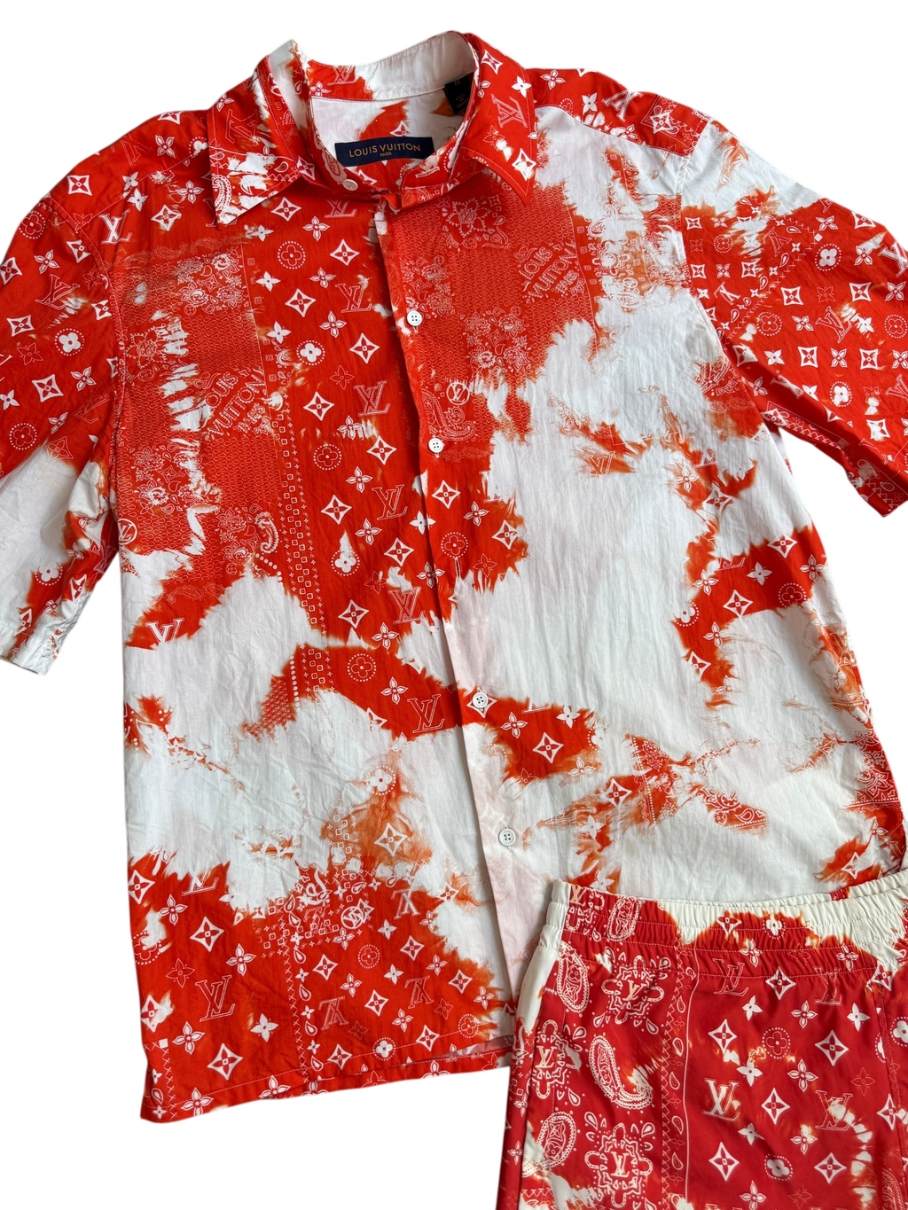 Louis Vuitton Orange Bandana Bleached Set - Size M