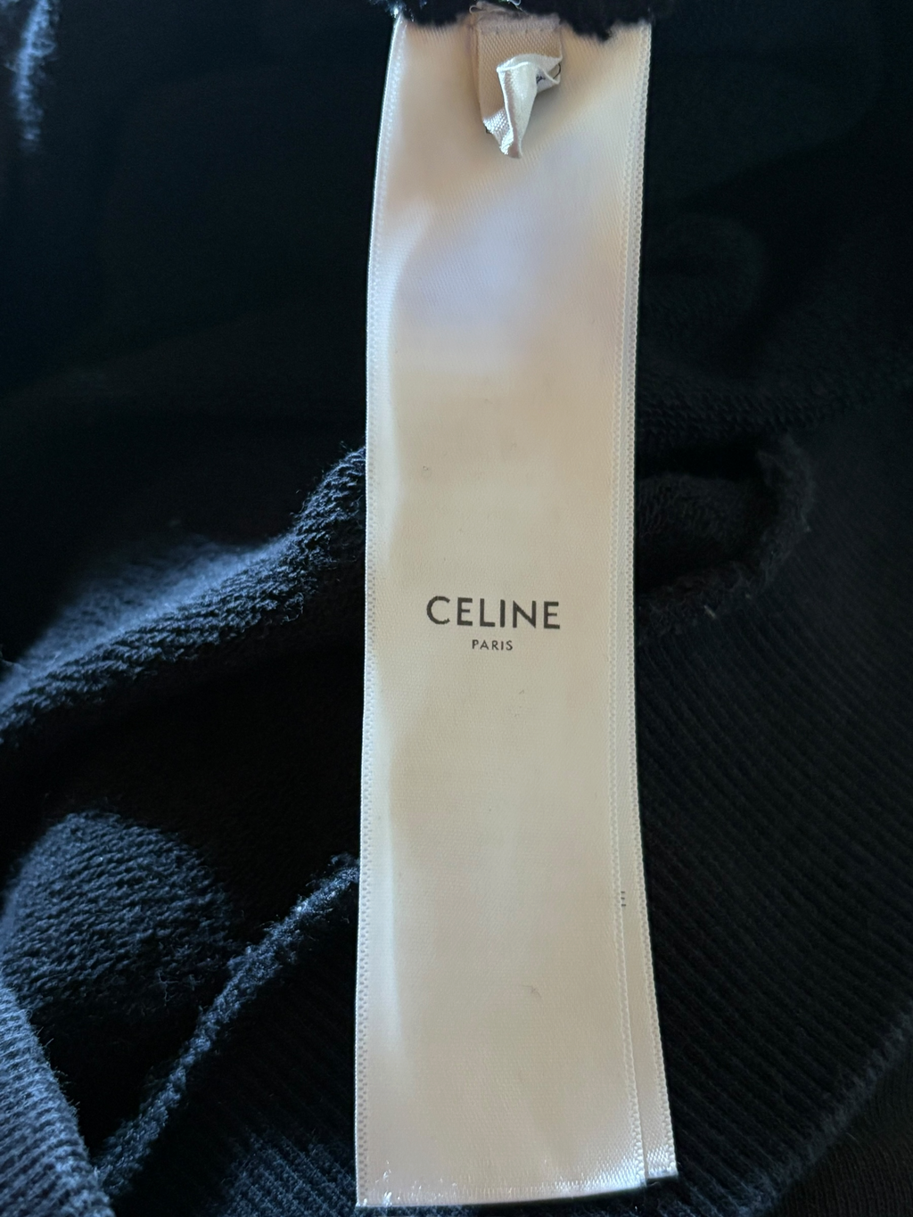 Celine Graphic Logo Loose Hoodie Black