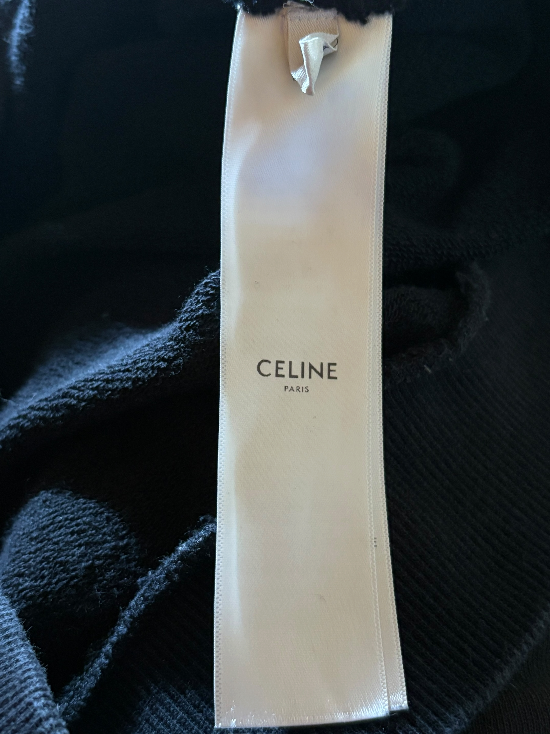 Celine Graphic Logo Loose Hoodie Black