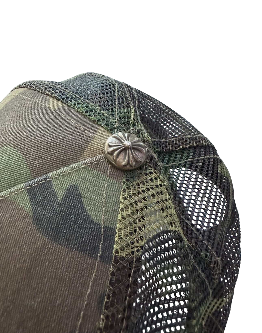 Chrome Hearts Camo Three Cross Cemetery Orange Patch Trucker Hat