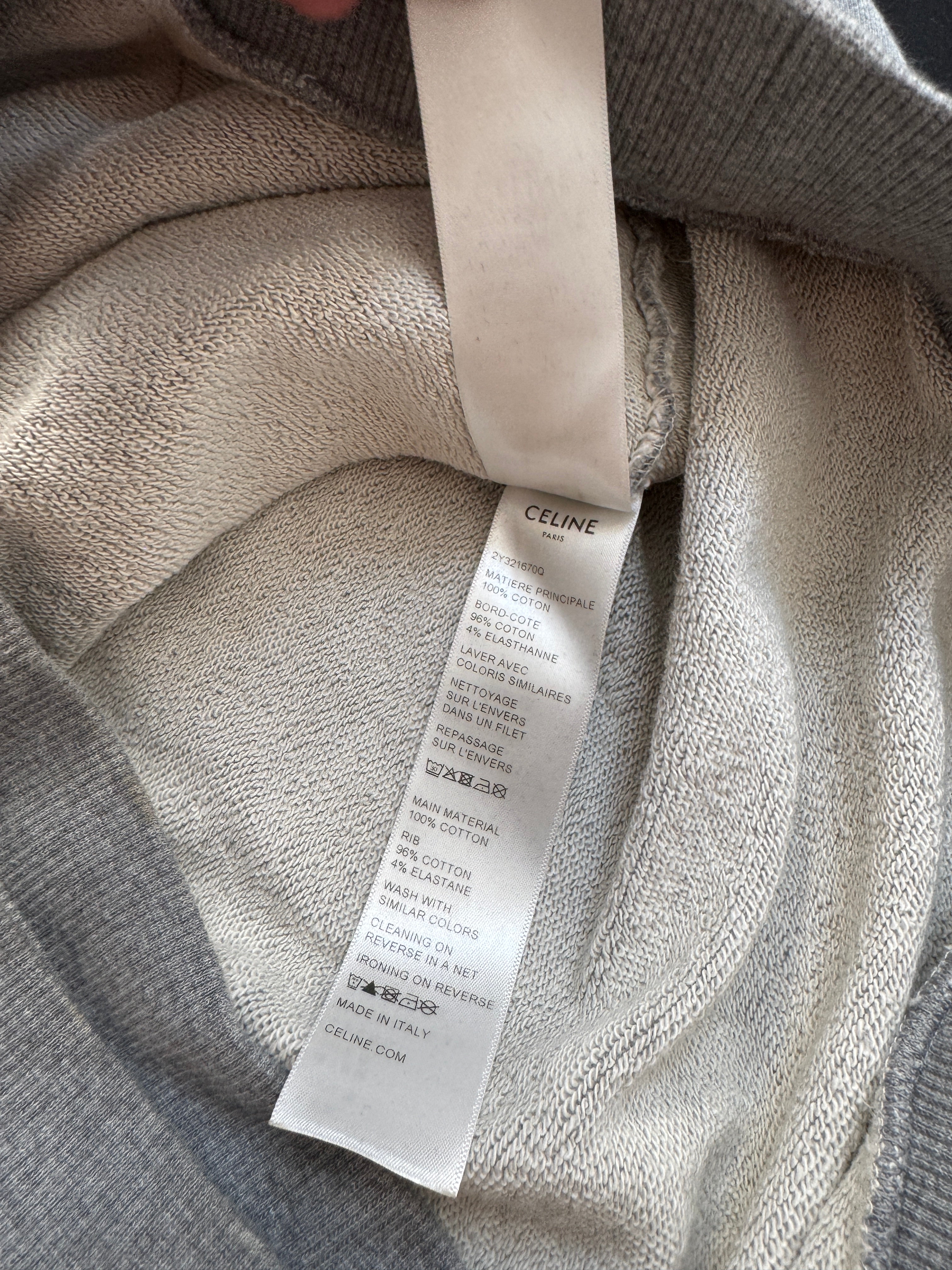 Celine Logo Hoodie Gray - Size XL