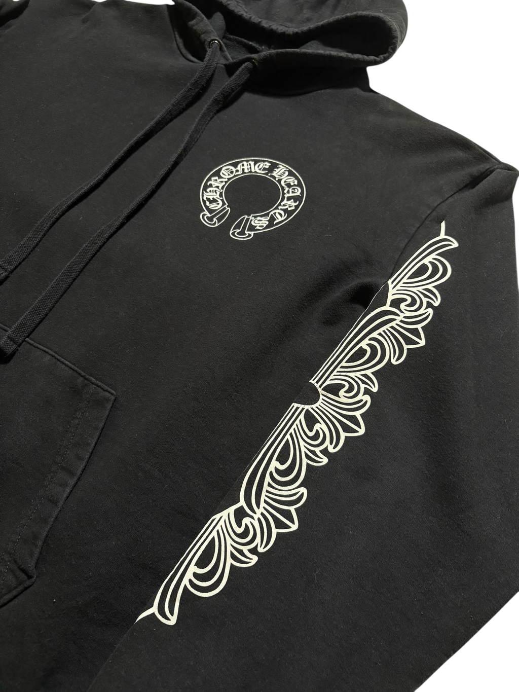 Chrome Hearts Floral Sleeve Horseshoe Pullover Hoodie - Large