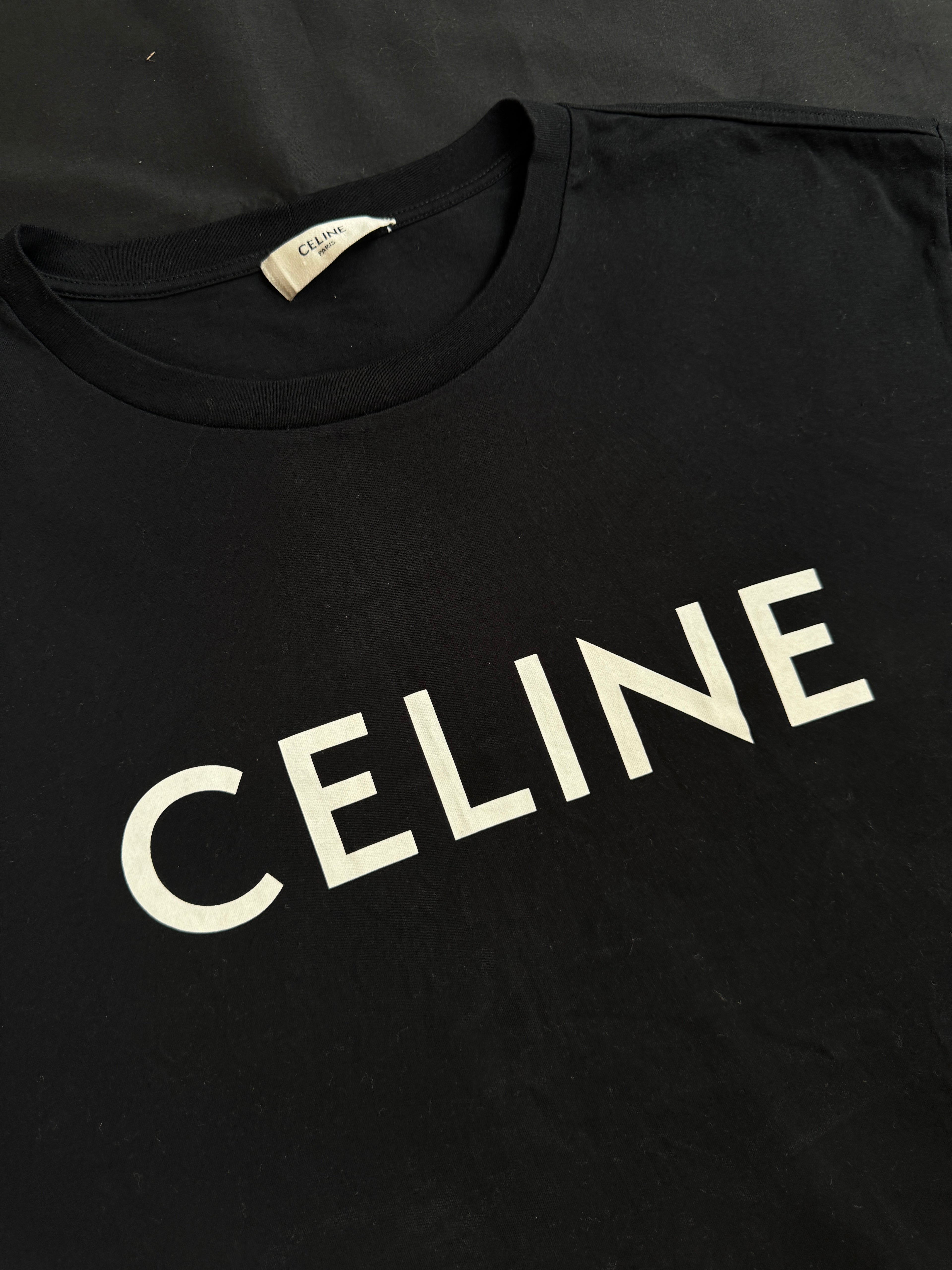 Celine Logo T-Shirt Black - Size M